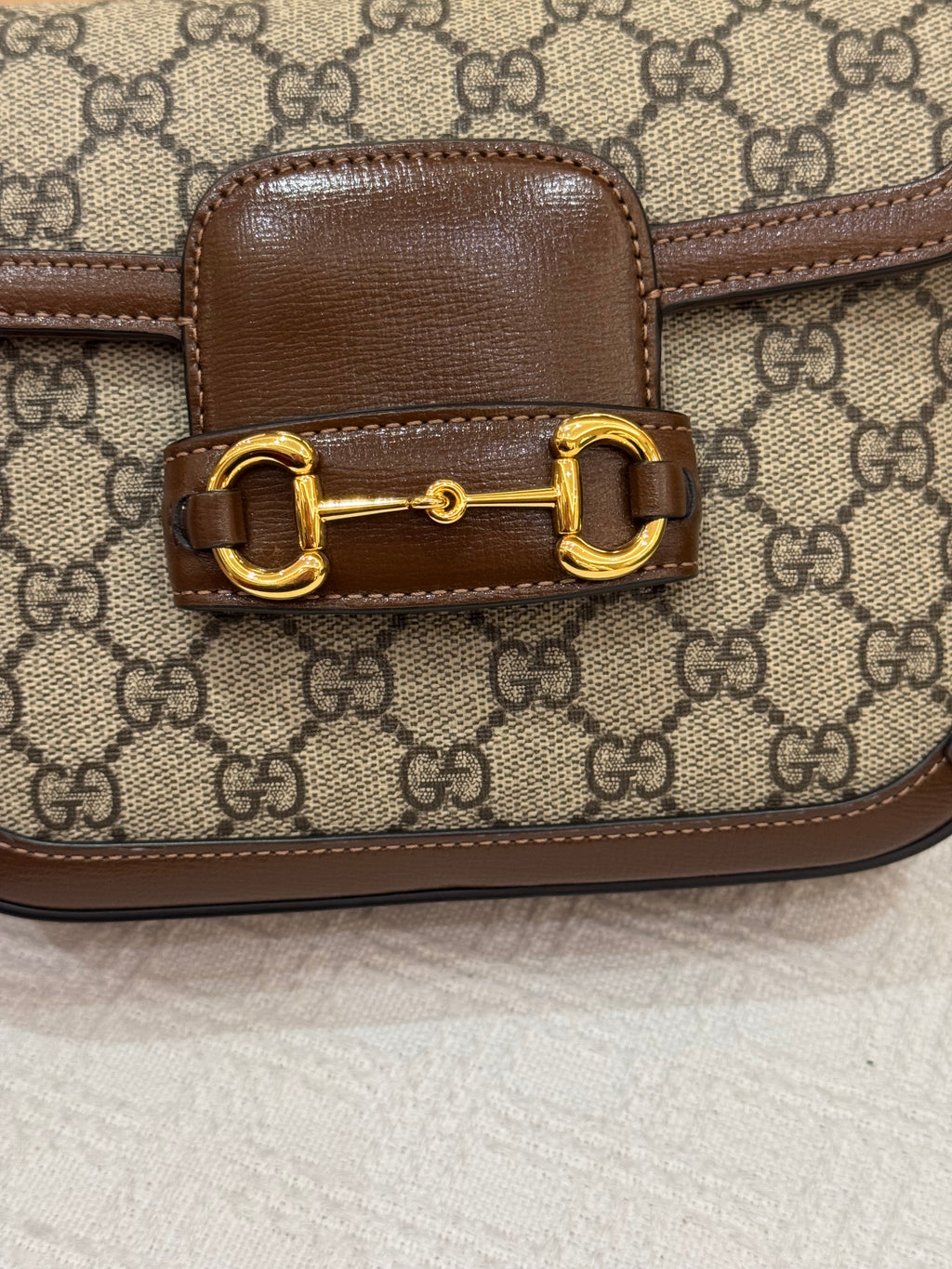 Gucci Mini Horsebit Beige Ebony