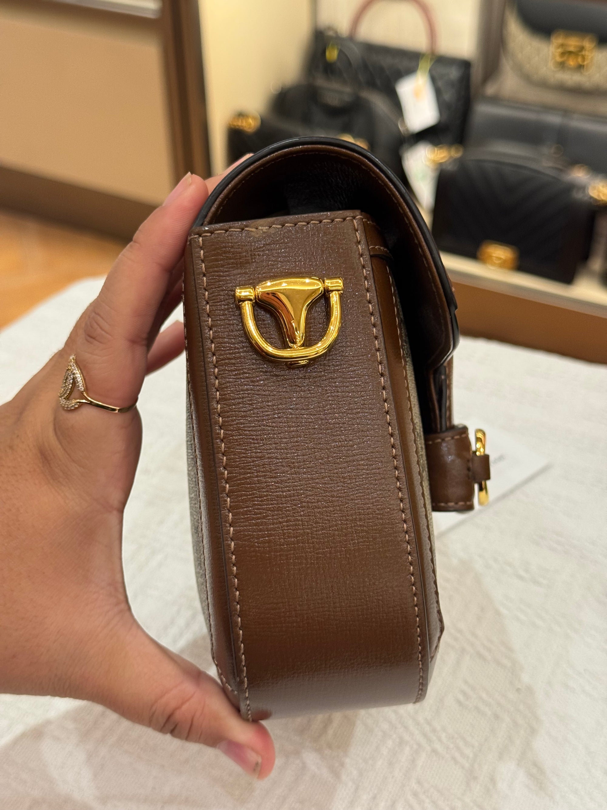 Gucci Mini Horsebit Beige Ebony