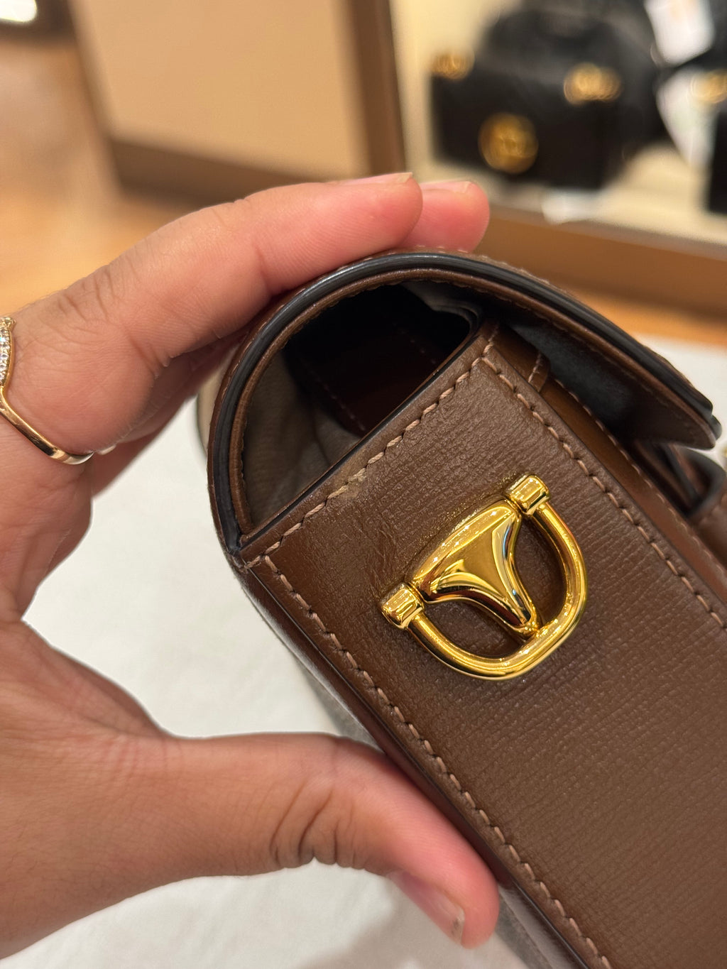 Gucci Mini Horsebit Beige Ebony