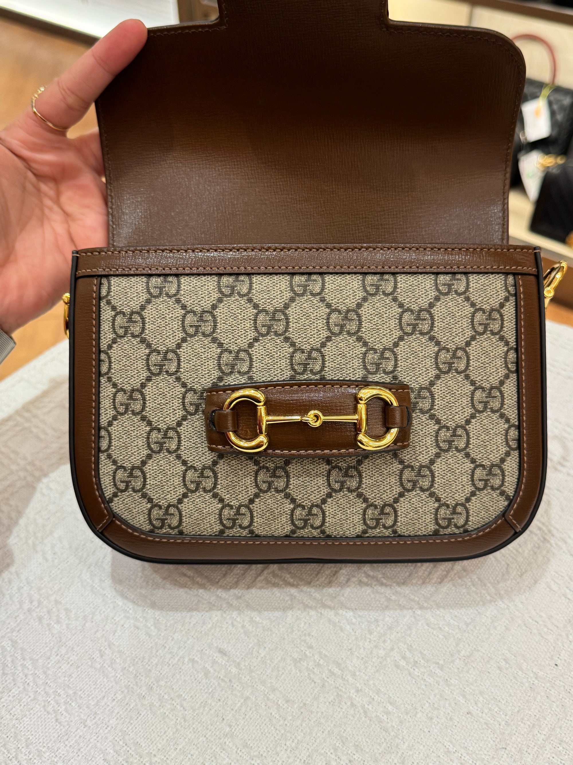 Gucci Mini Horsebit Beige Ebony