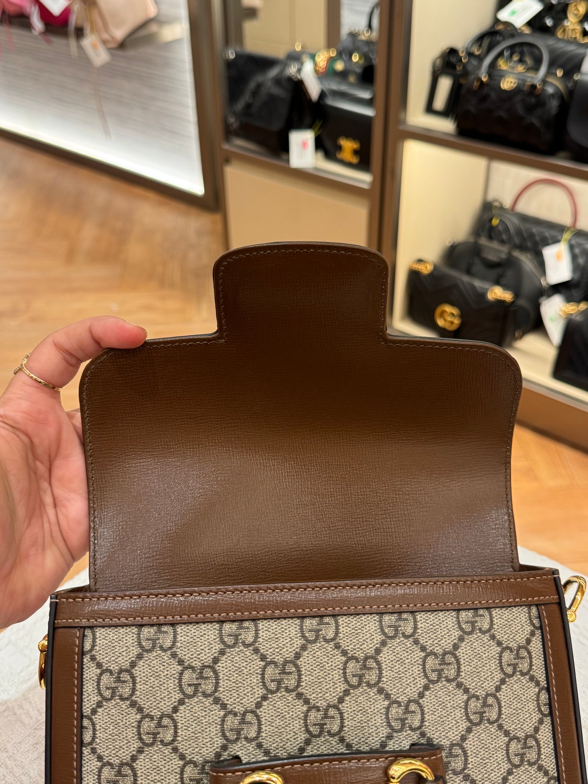 Gucci Mini Horsebit Beige Ebony
