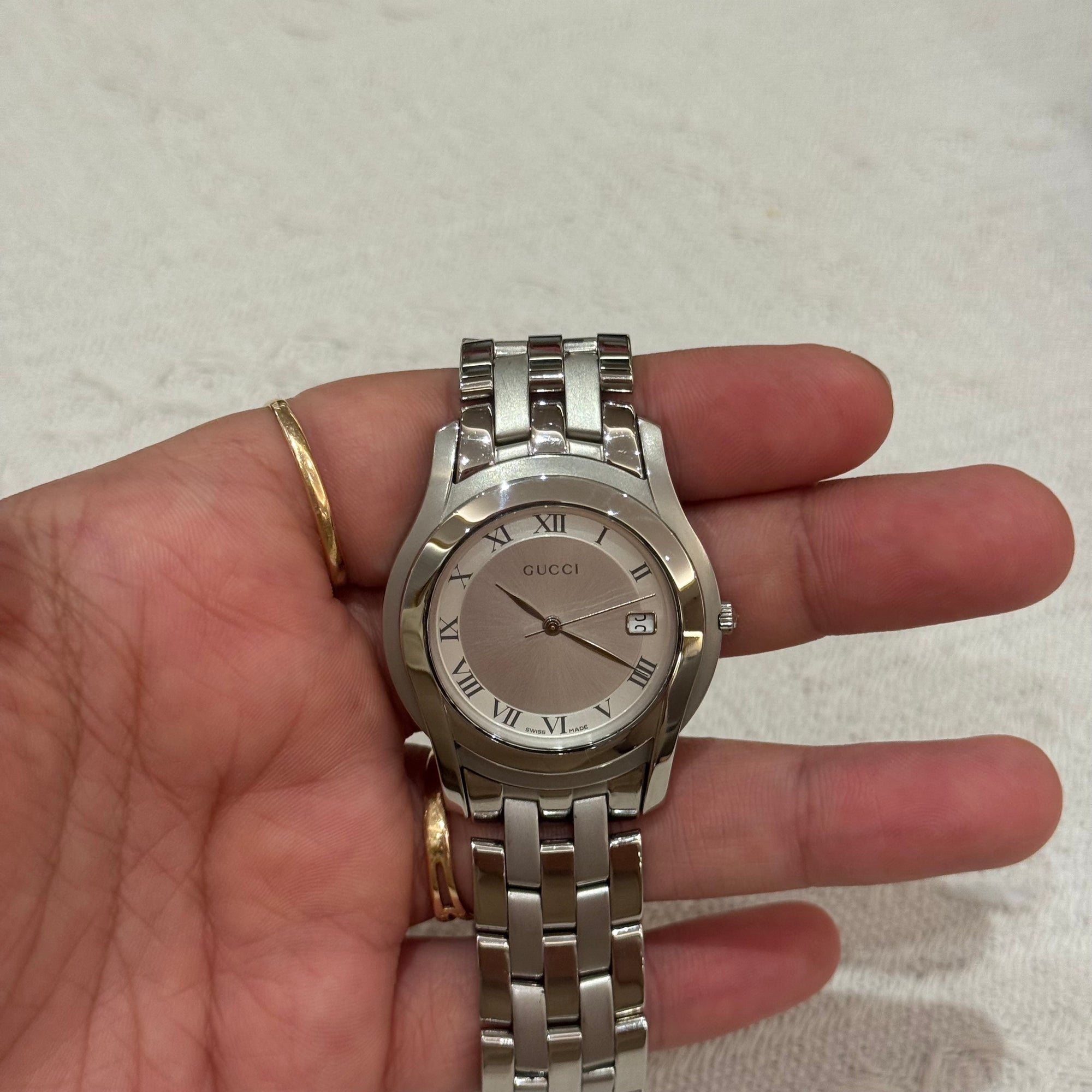 Gucci Watch Chain Silver White Dial