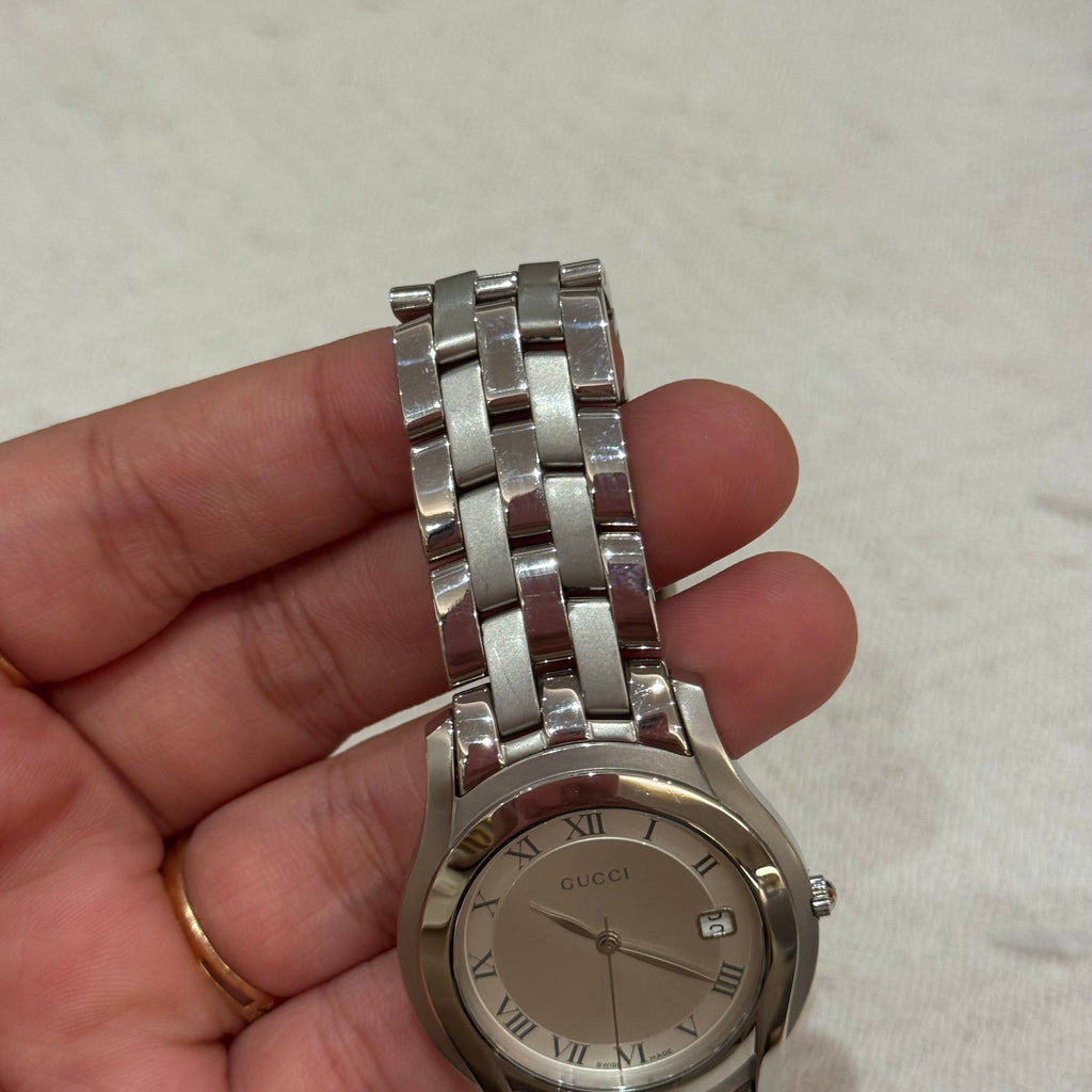 Gucci Watch Chain Silver White Dial