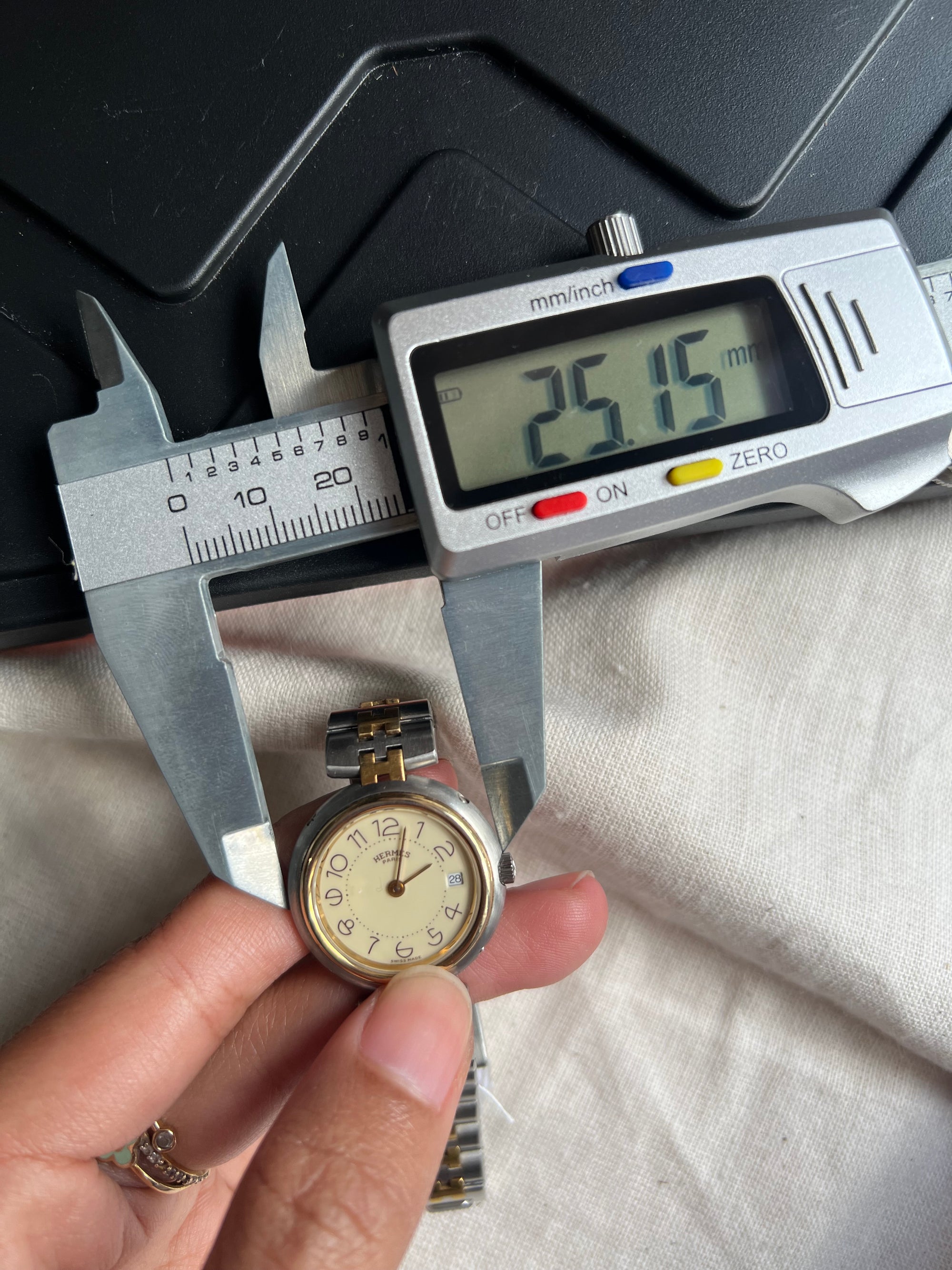 Hermes Clipper Twotoned H Small With Beige Dial