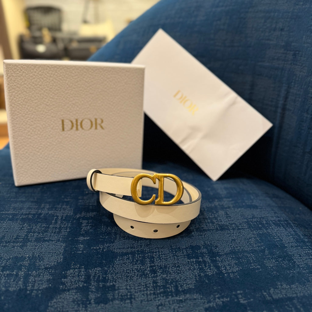 Dior Belt Saddle White