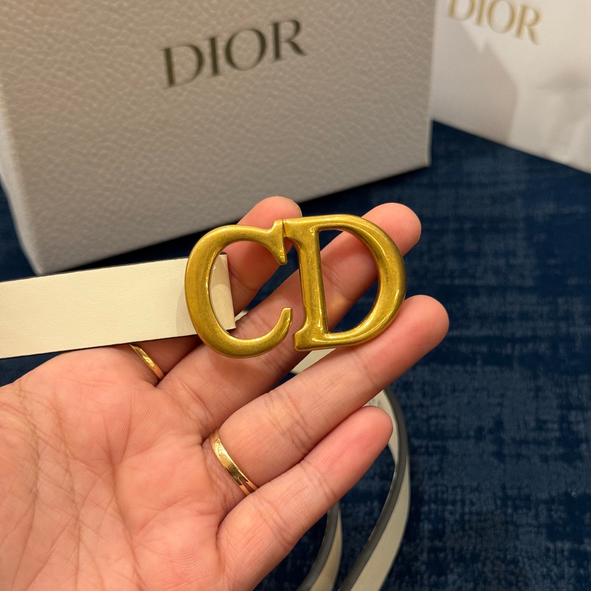 Dior Belt Saddle White