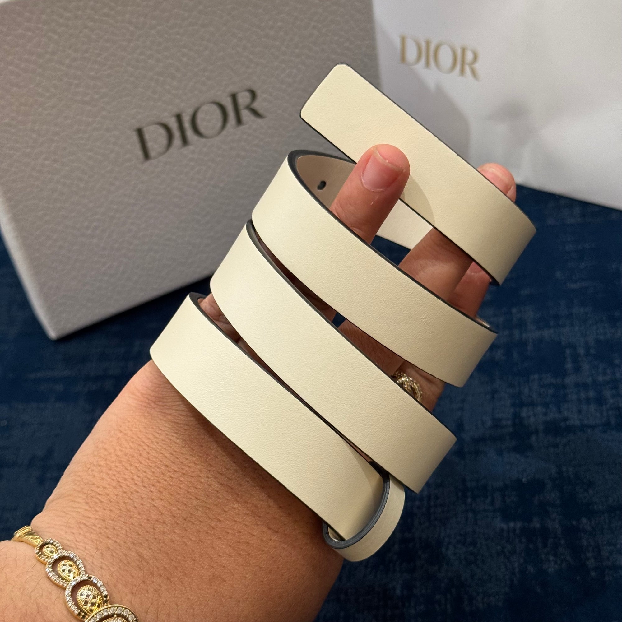 Dior Belt Saddle White