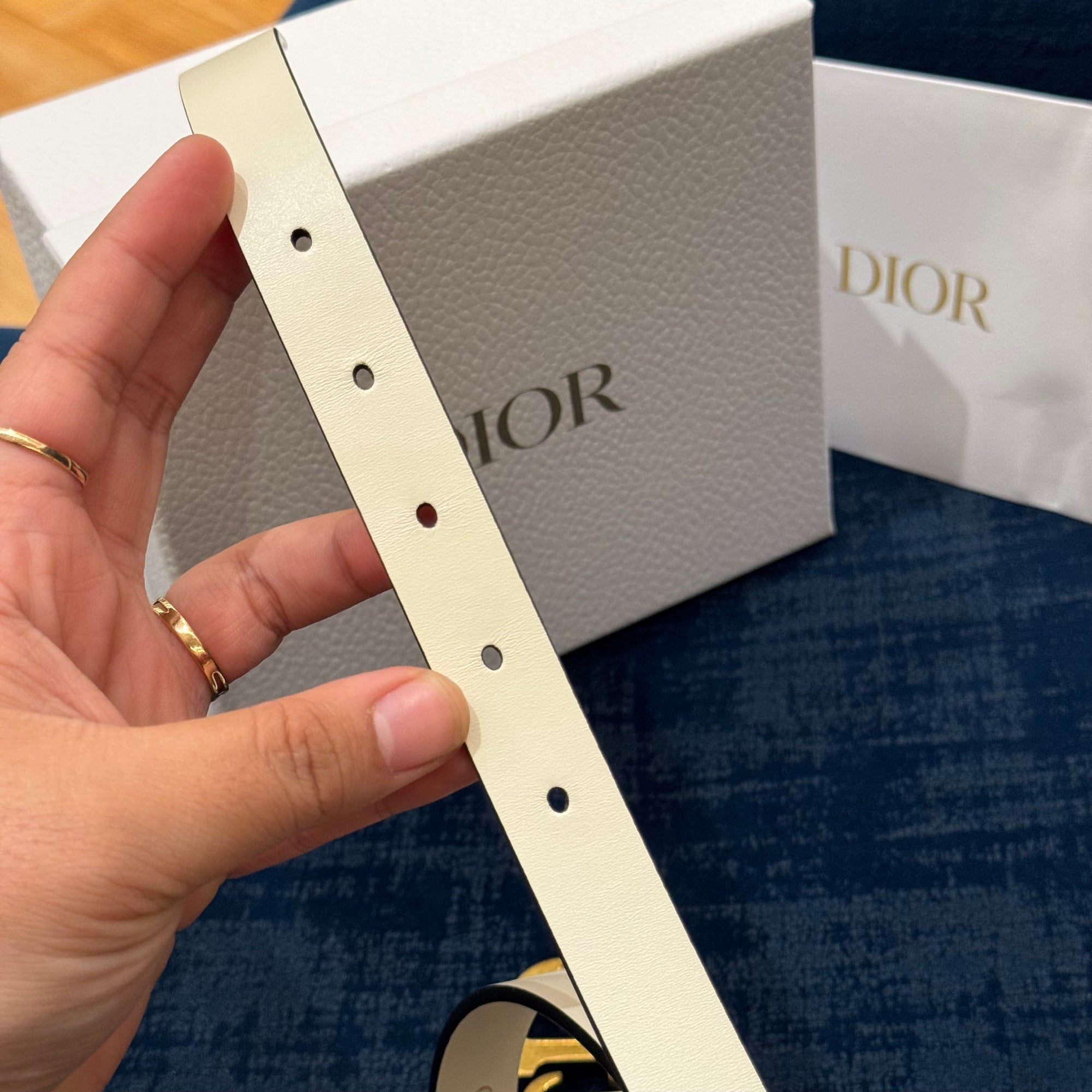 Dior Belt Saddle White
