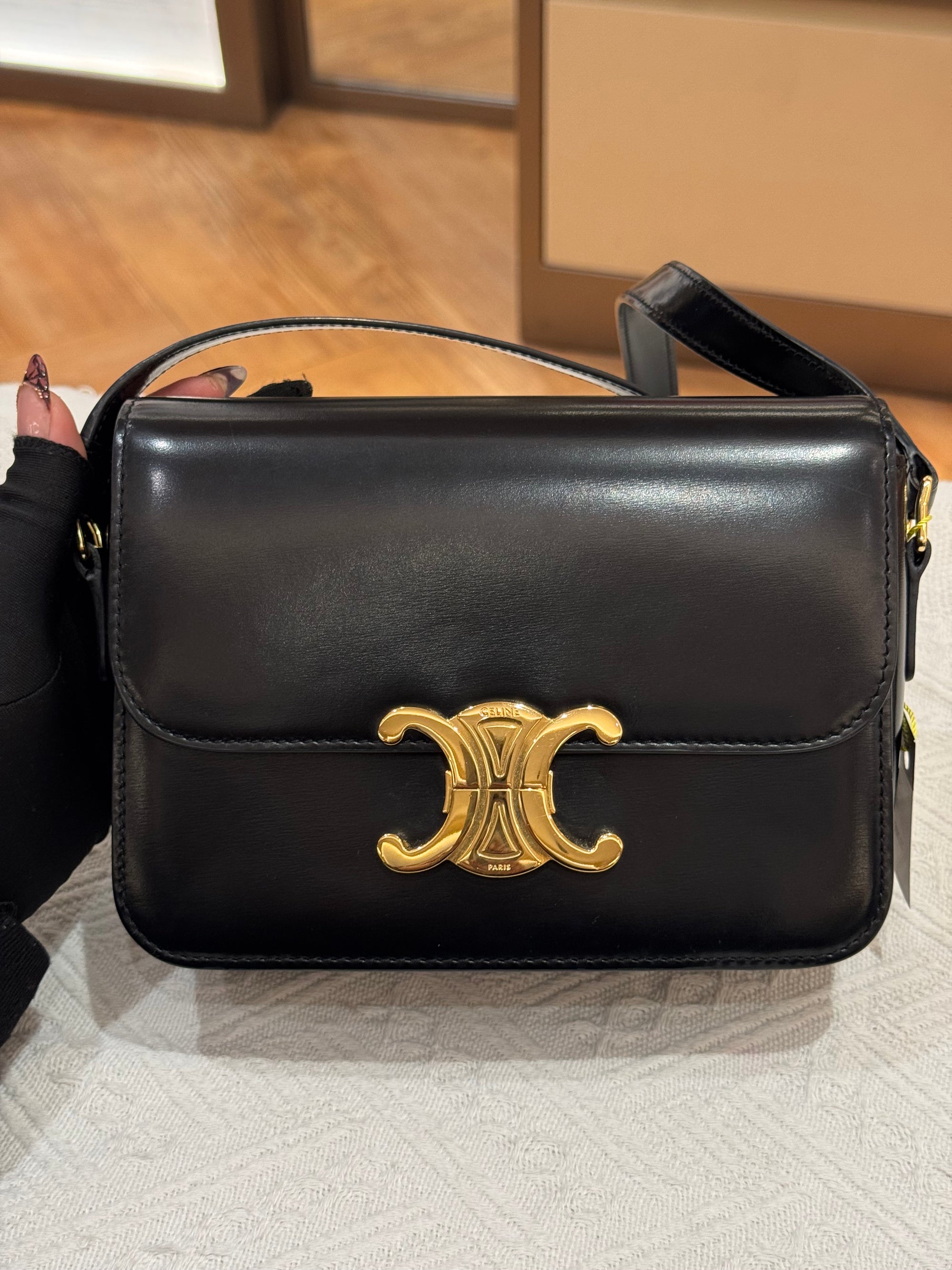 Celine Triomphe Teen Black