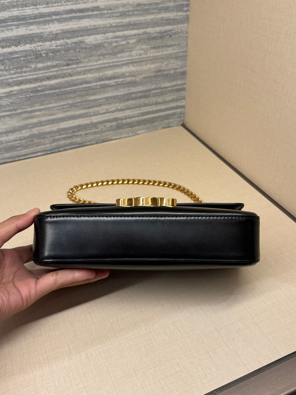 Celine Triomphe Chain Shoulder Black
