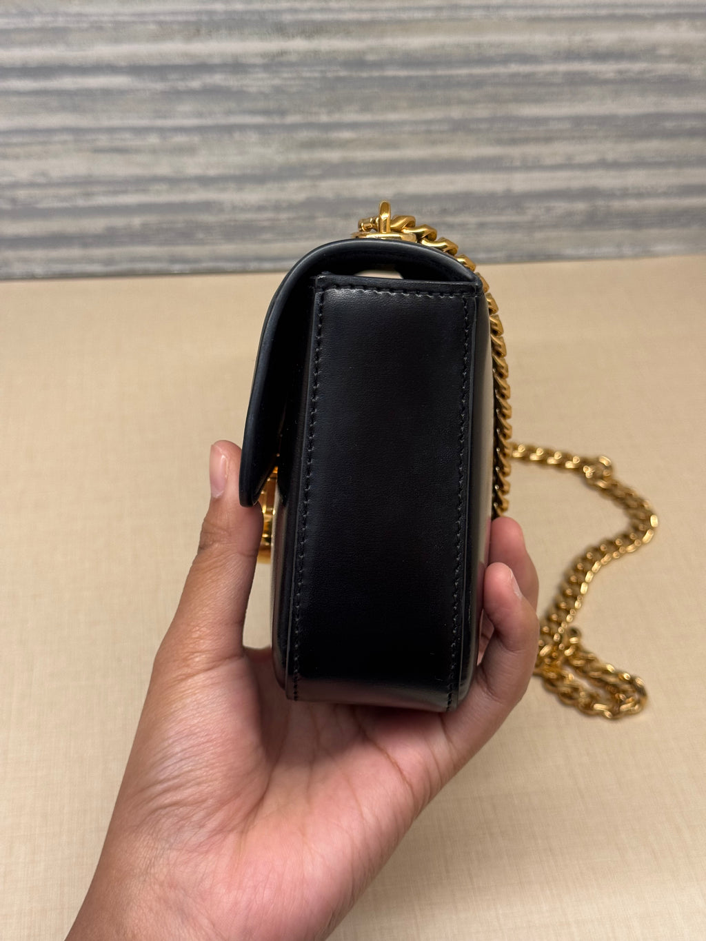 Celine Triomphe Chain Shoulder Black