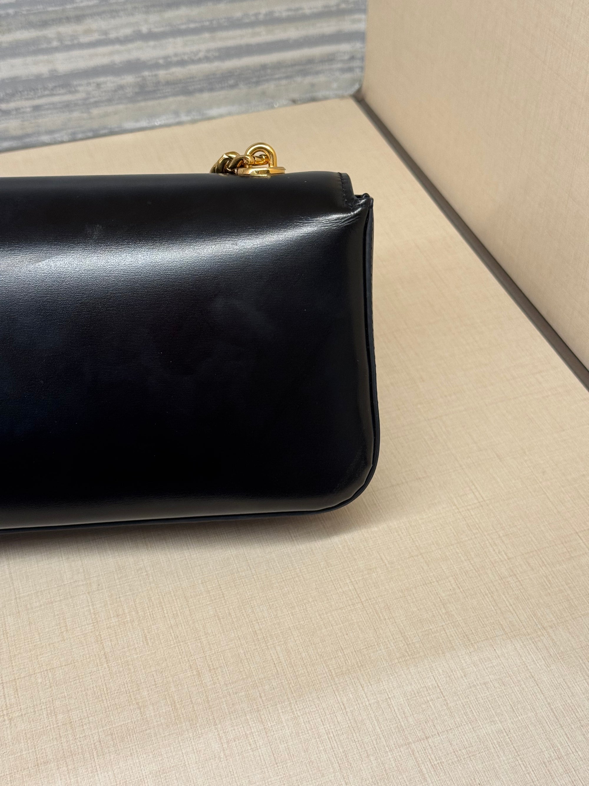 Celine Triomphe Chain Shoulder Black