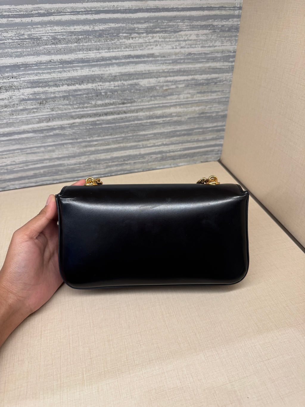 Celine Triomphe Chain Shoulder Black