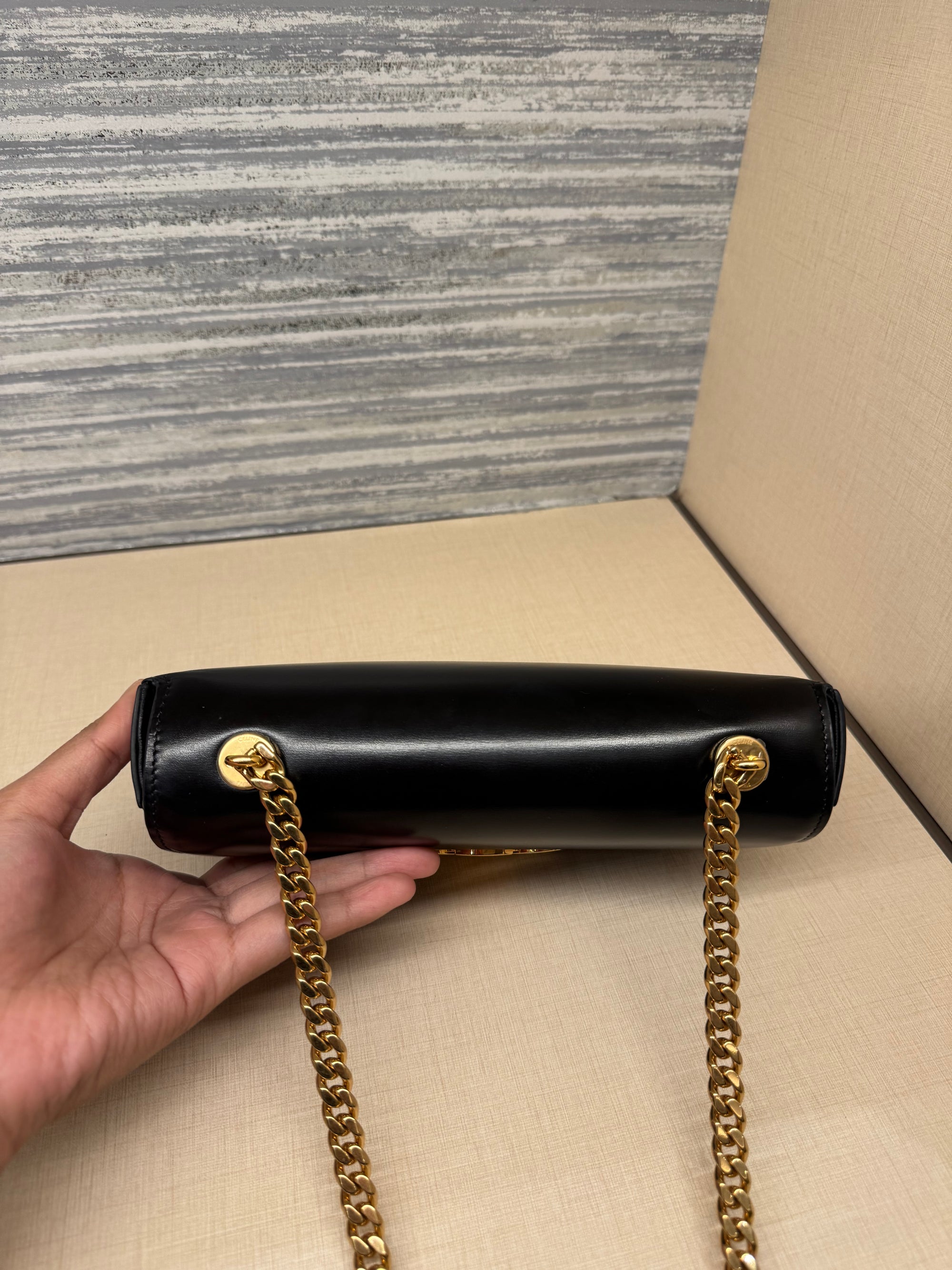 Celine Triomphe Chain Shoulder Black