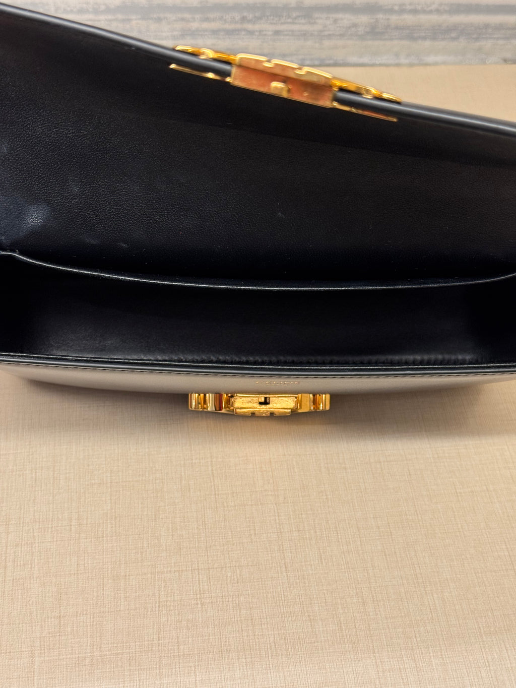 Celine Triomphe Chain Shoulder Black