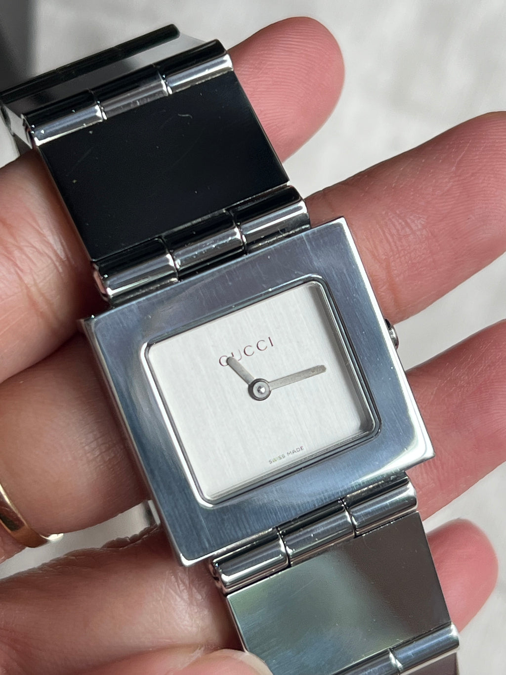 Gucci All Silver Square Dial