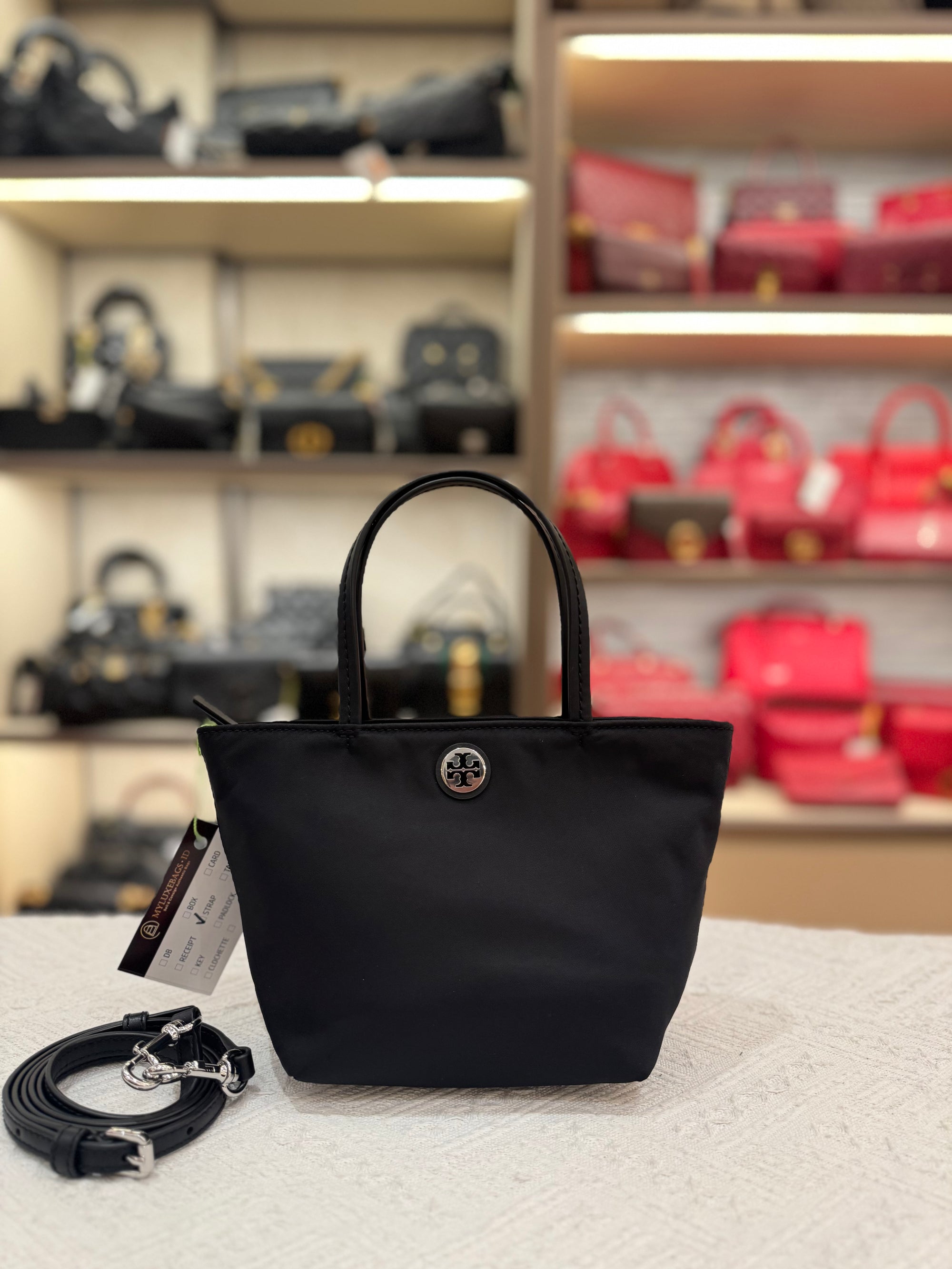 Tory Burch Mini Nylon Tote Black