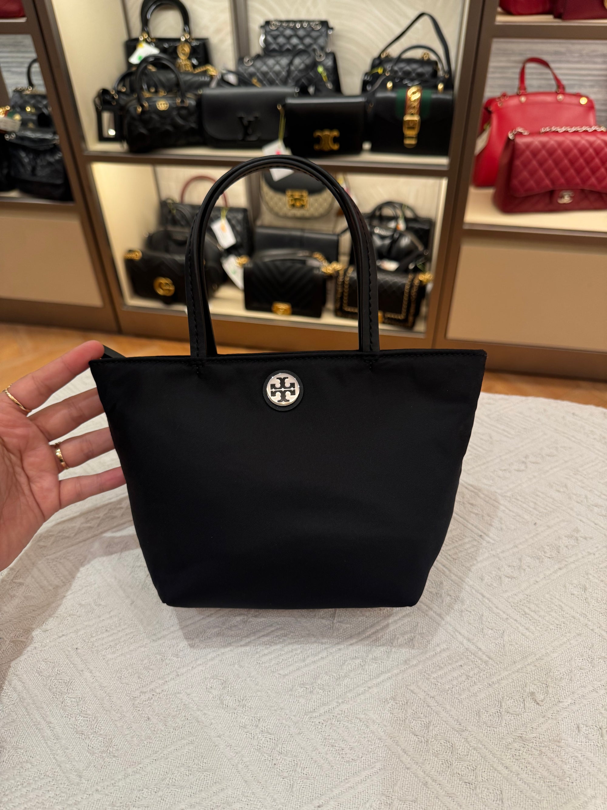 Tory Burch Mini Nylon Tote Black