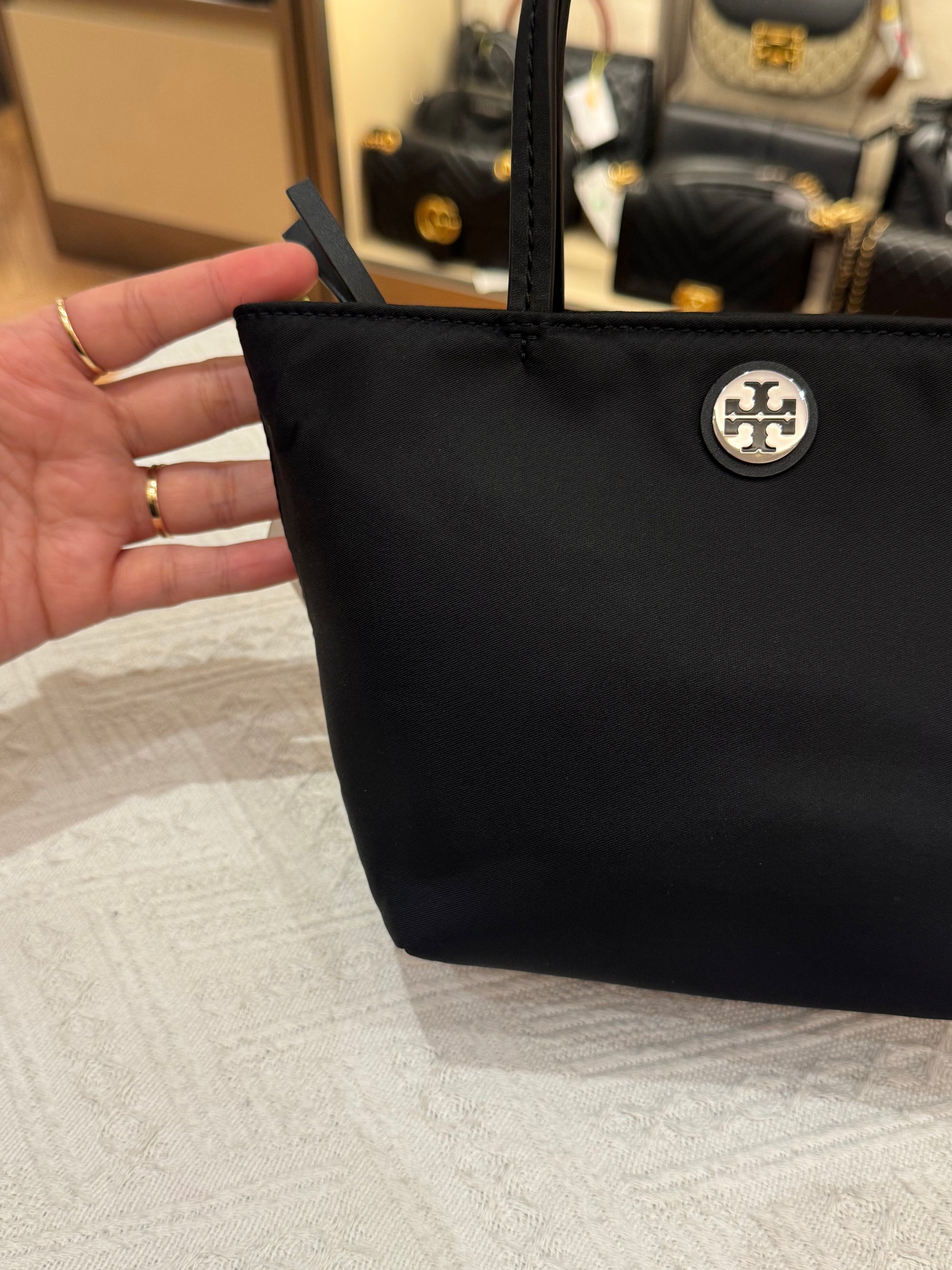 Tory Burch Mini Nylon Tote Black