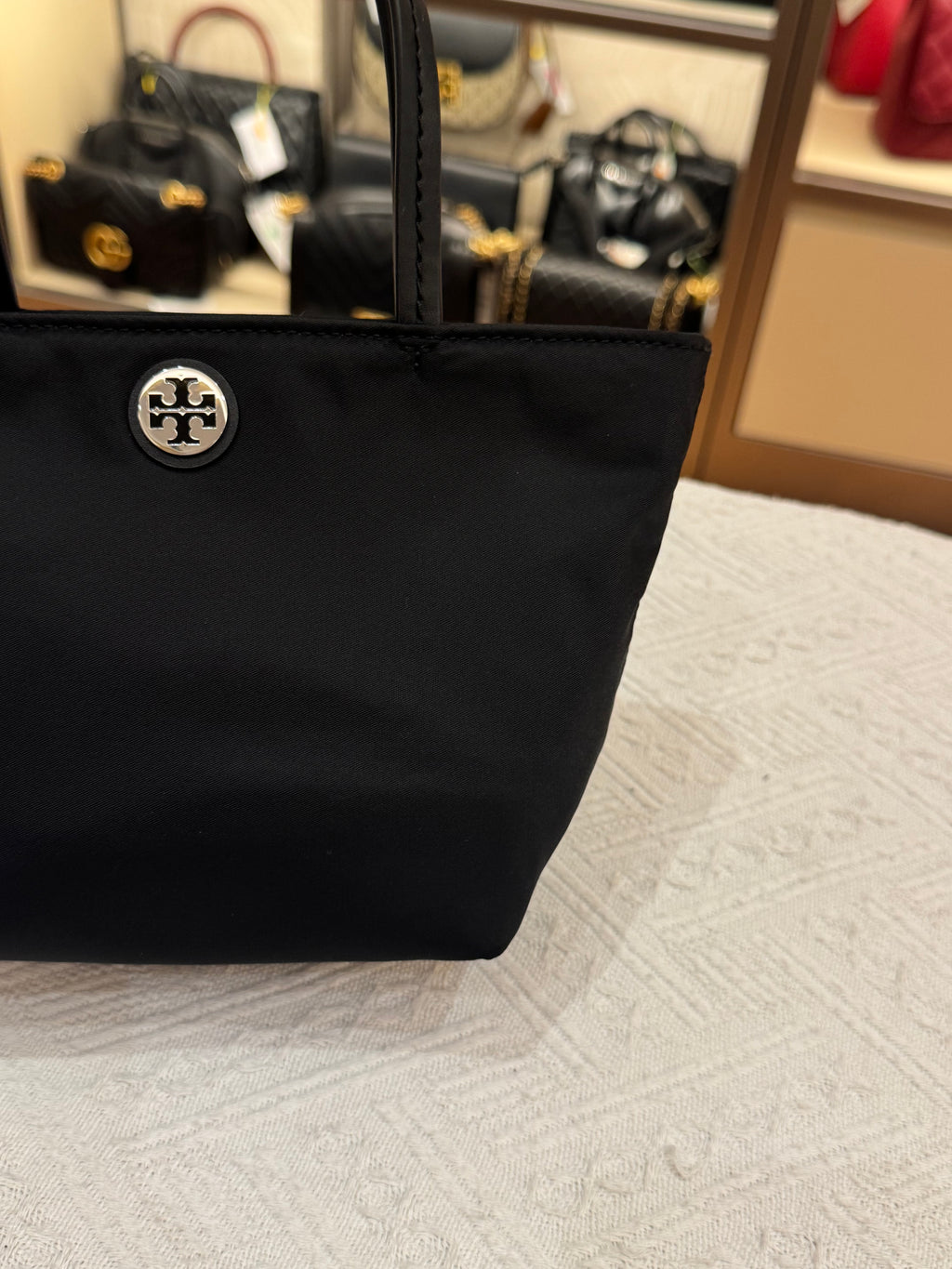Tory Burch Mini Nylon Tote Black