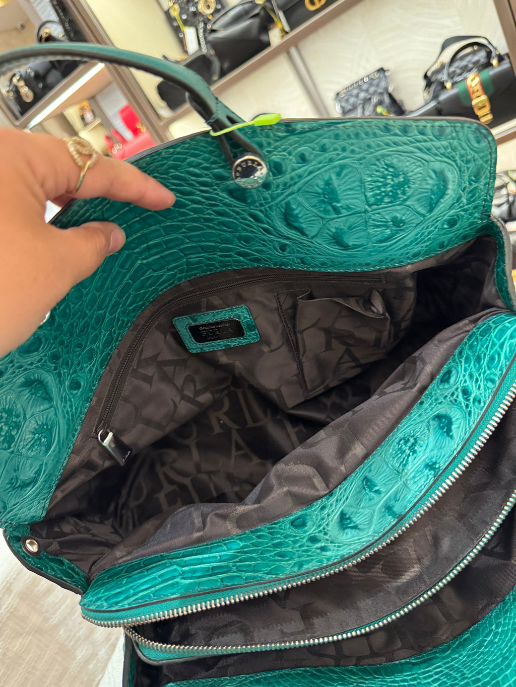 Furla Piper Croco Embossed