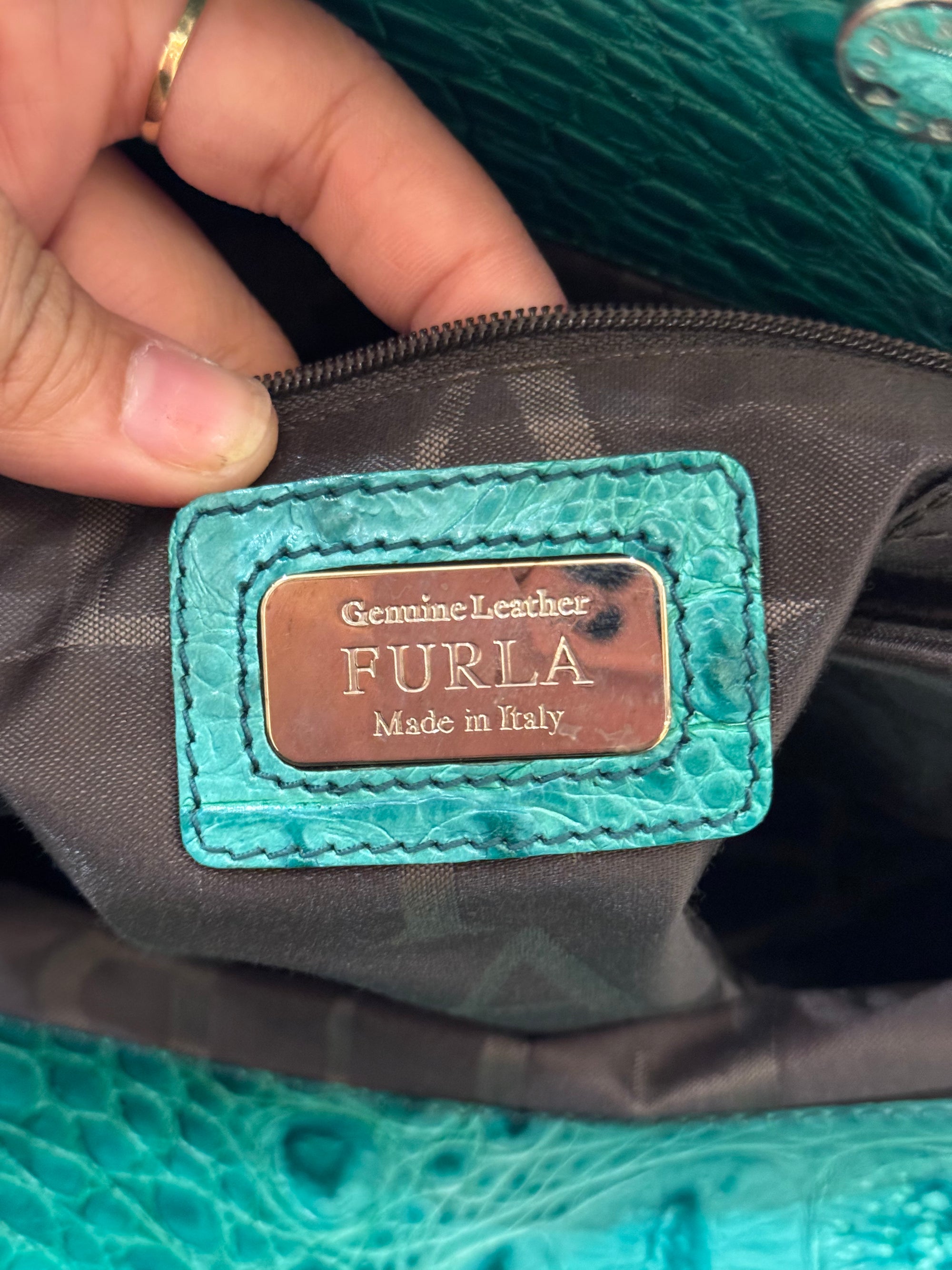 Furla Piper Croco Embossed