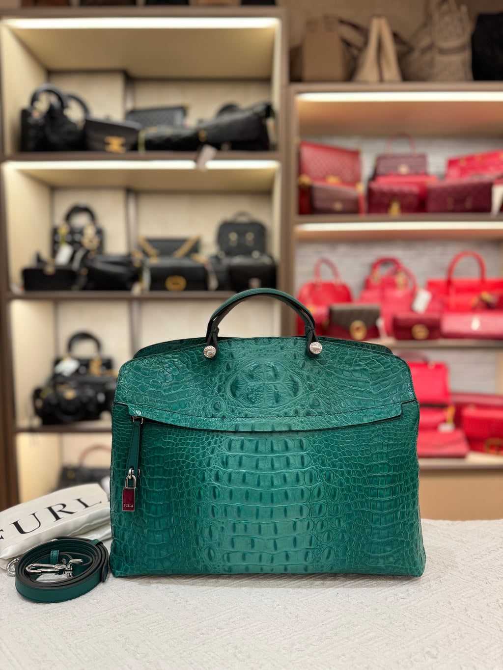 Furla Piper Croco Embossed
