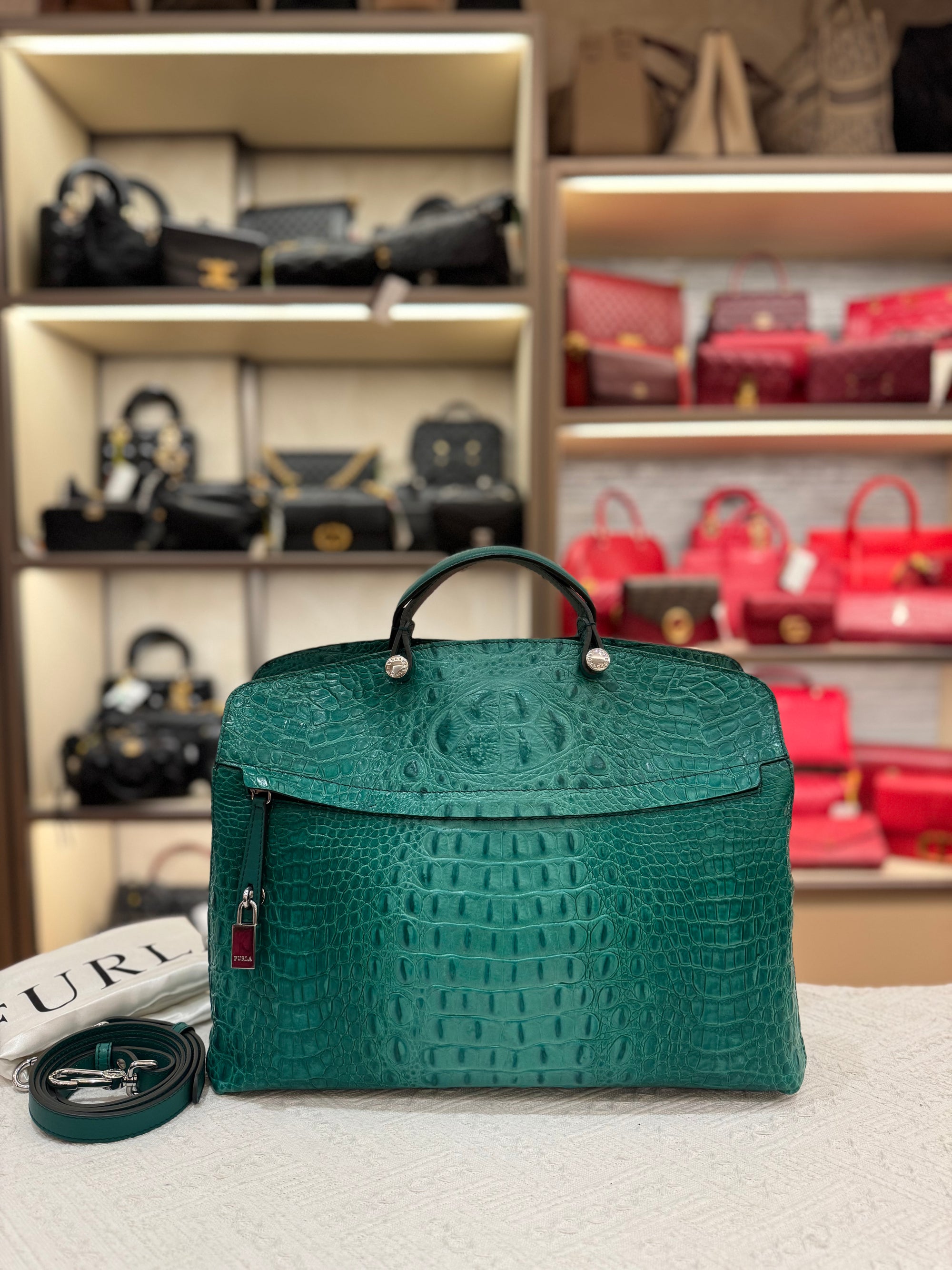 Furla Piper Croco Embossed