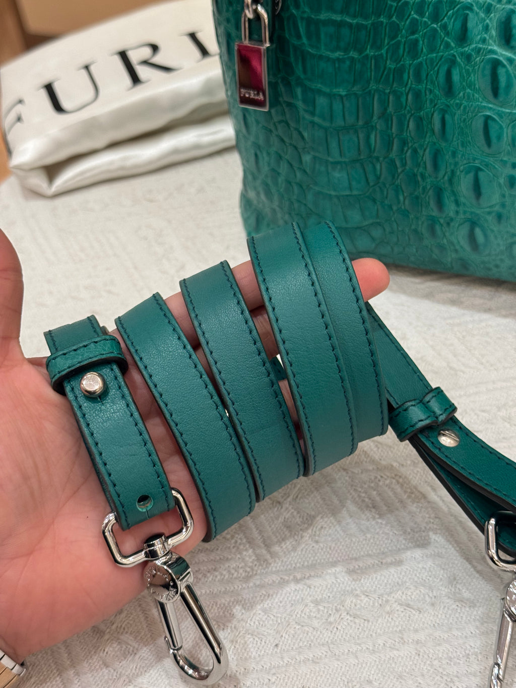 Furla Piper Croco Embossed