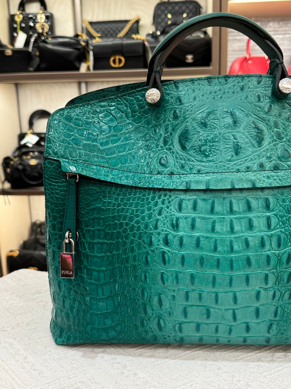 Furla Piper Croco Embossed