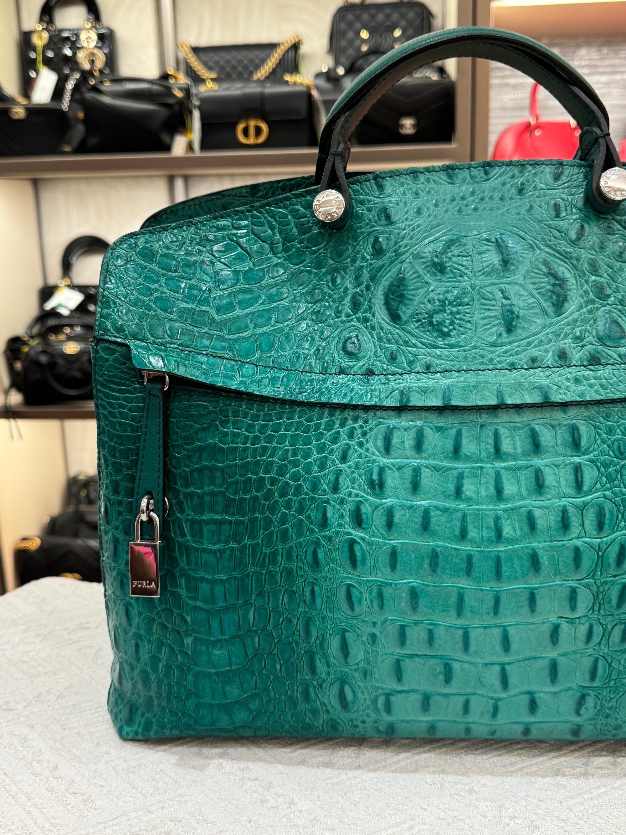Furla Piper Croco Embossed
