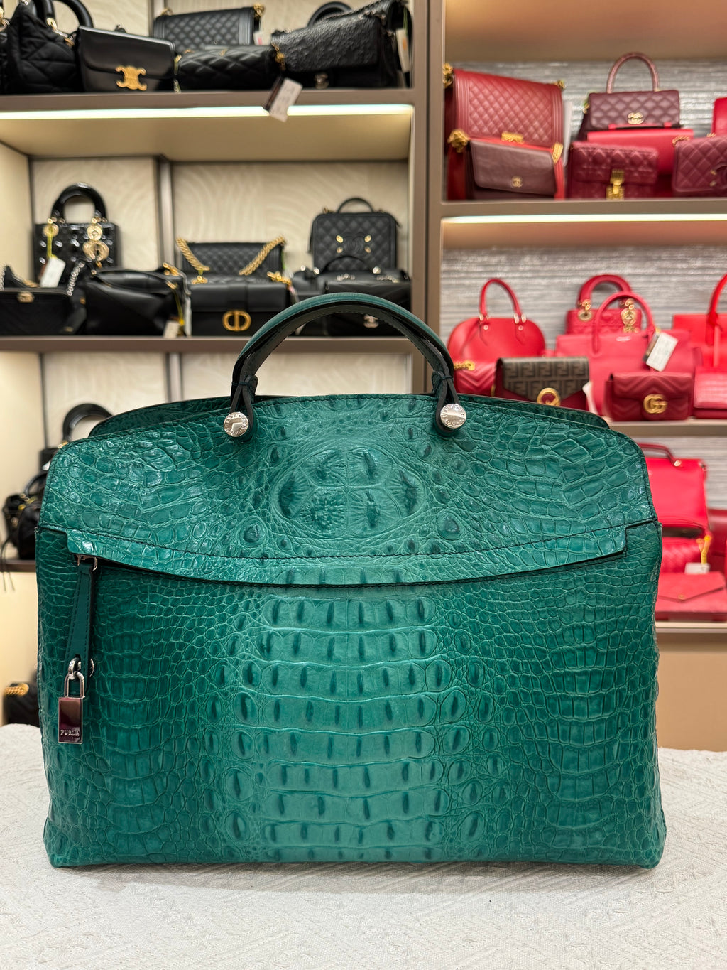 Furla Piper Croco Embossed