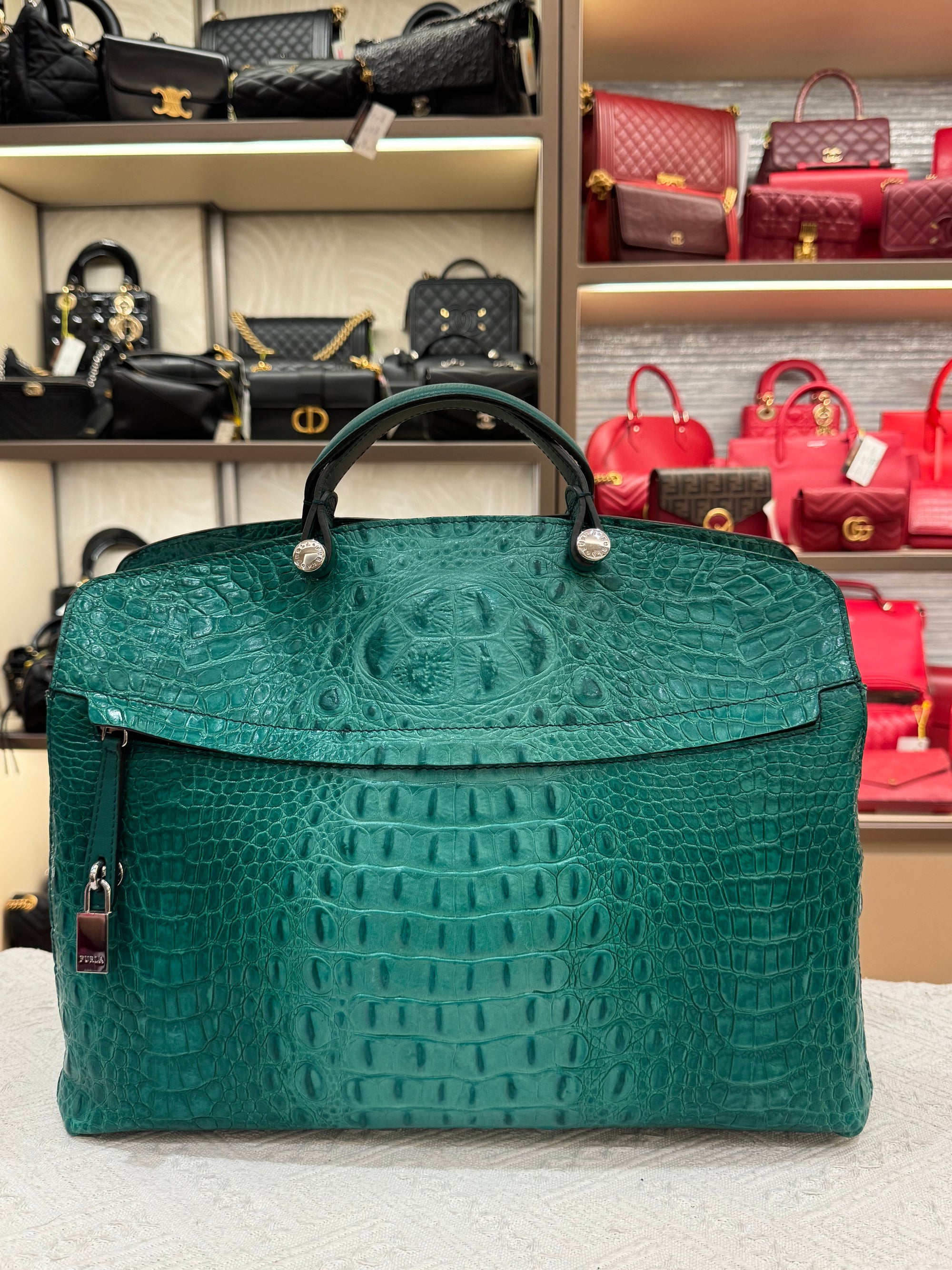 Furla Piper Croco Embossed