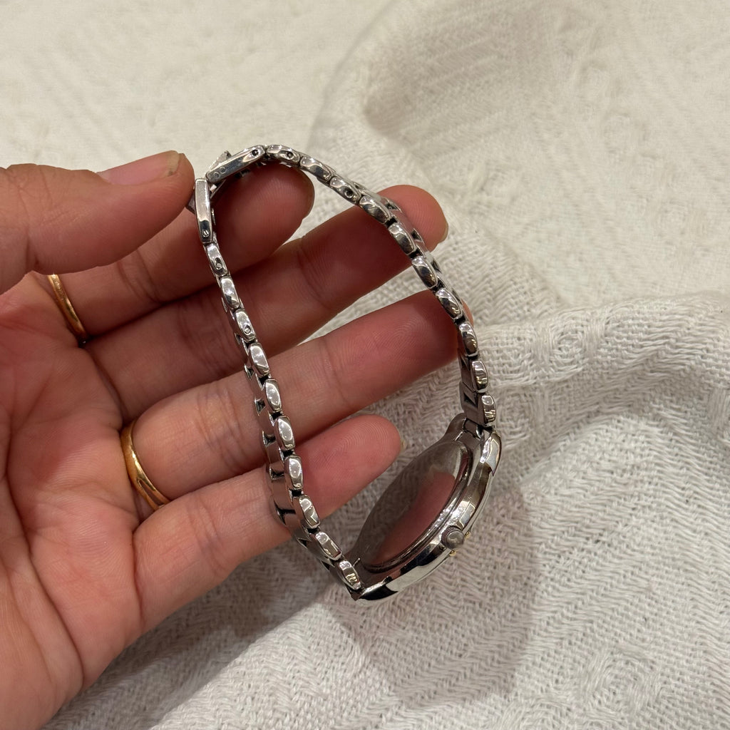 Saint Laurent Watch Round Silver
