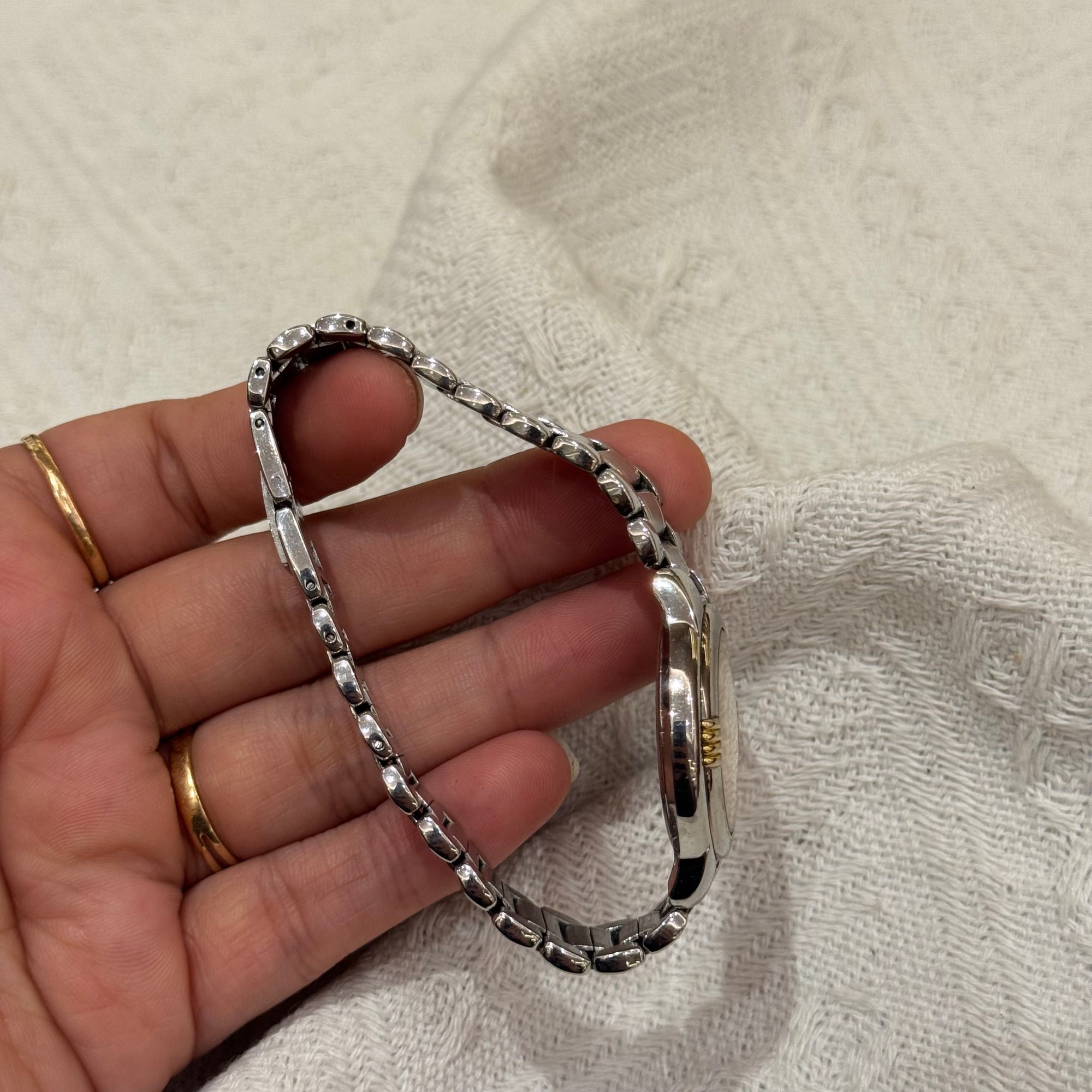 Saint Laurent Watch Round Silver