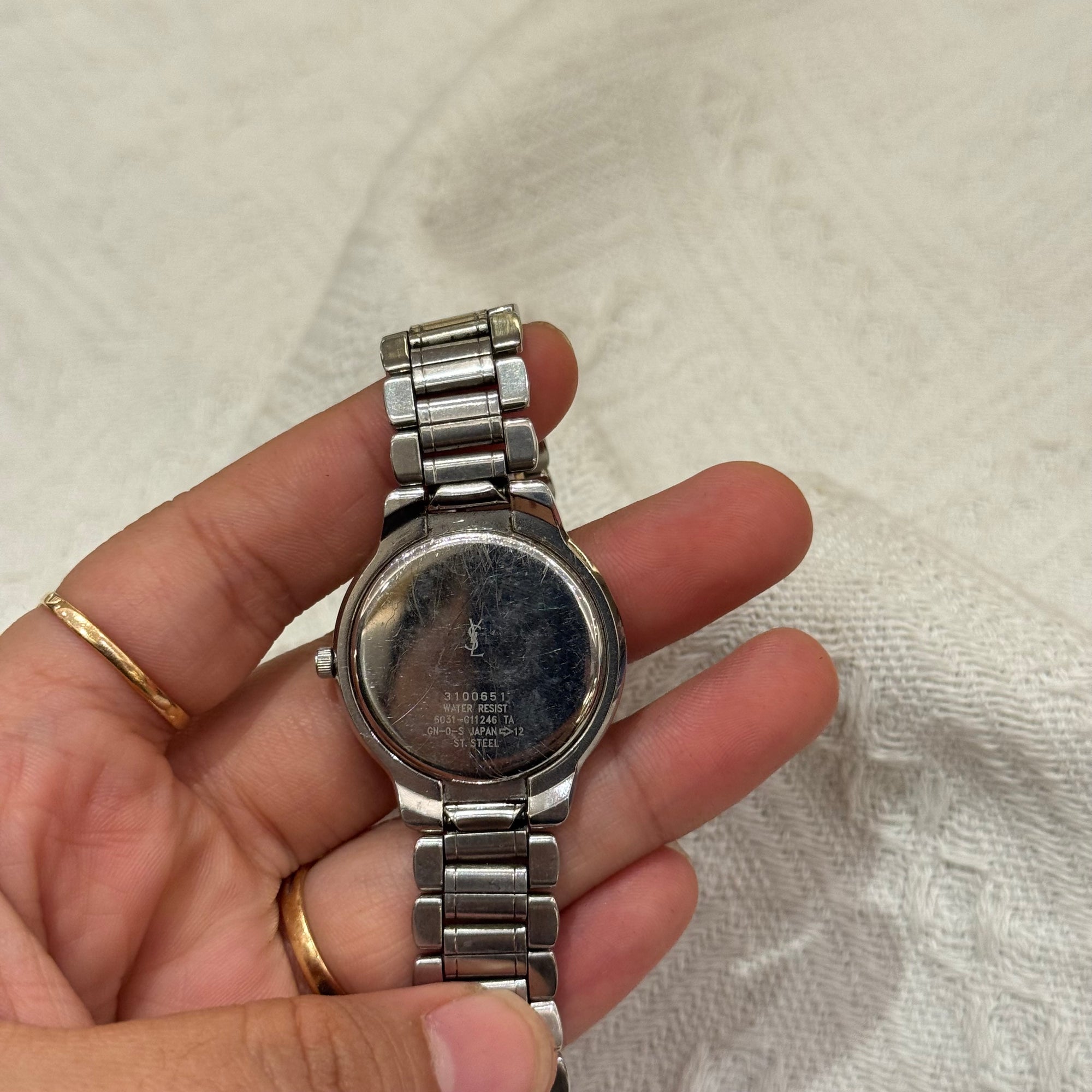 Saint Laurent Watch Round Silver