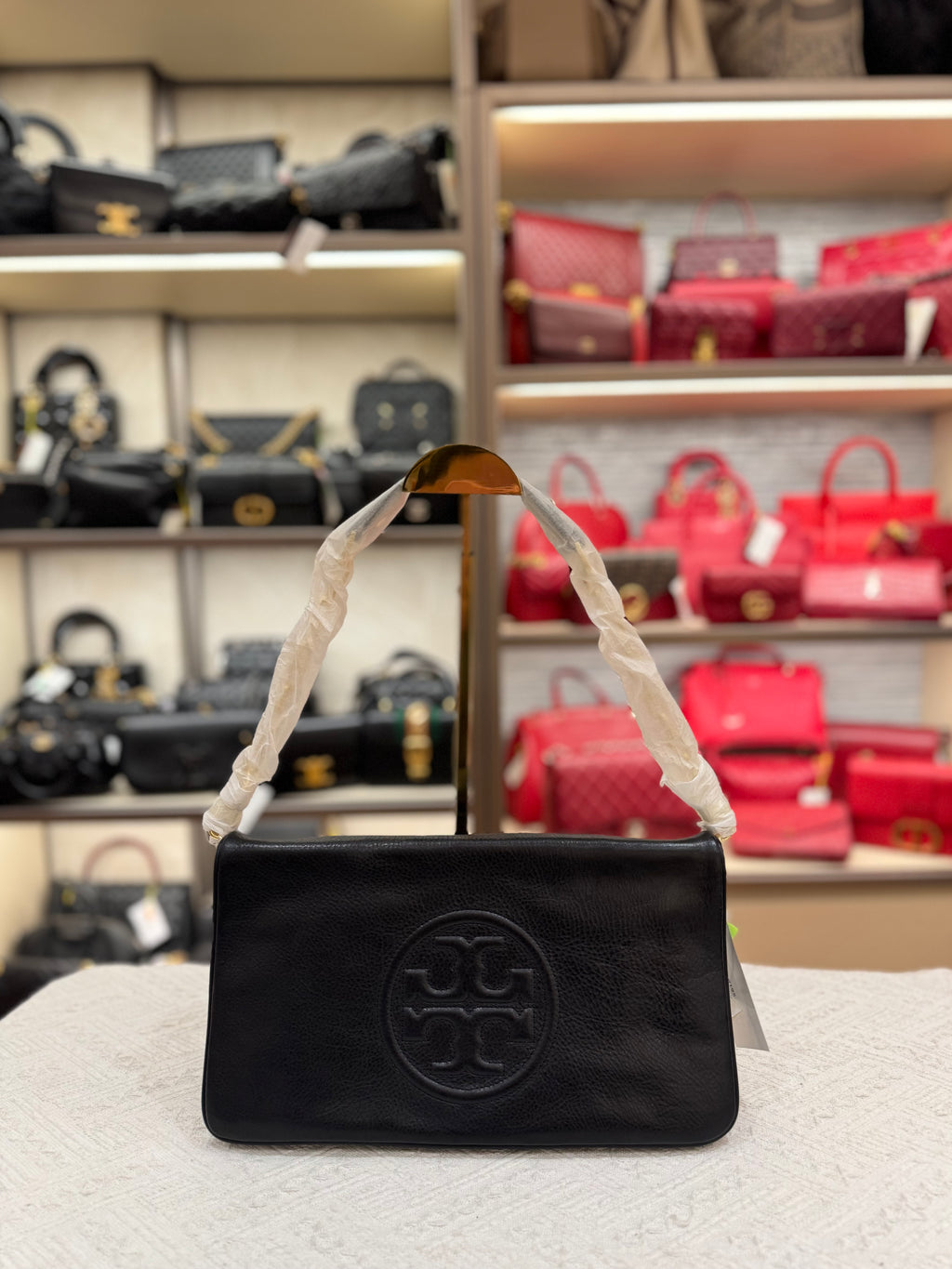 Tory Burch Bombe Reva Clutch / Shoulder Black
