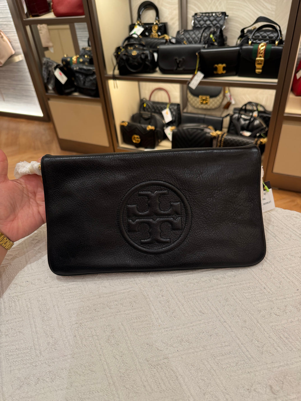 Tory Burch Bombe Reva Clutch / Shoulder Black