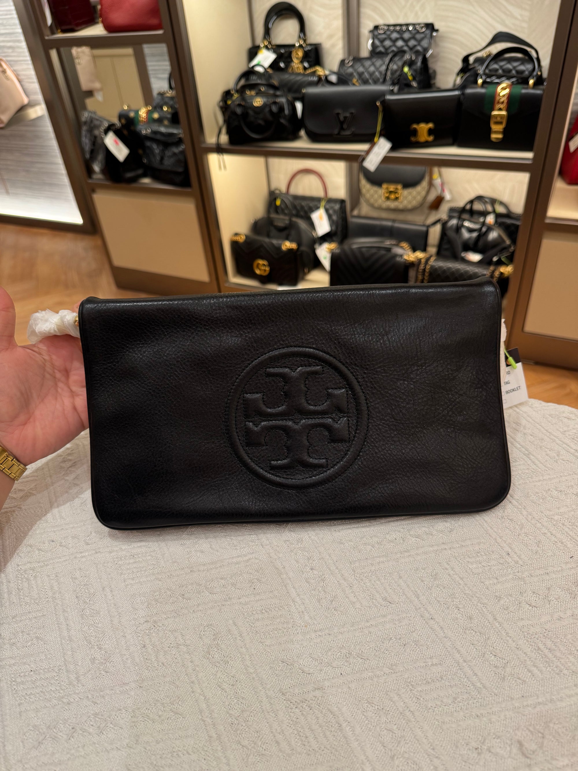 Tory Burch Bombe Reva Clutch / Shoulder Black