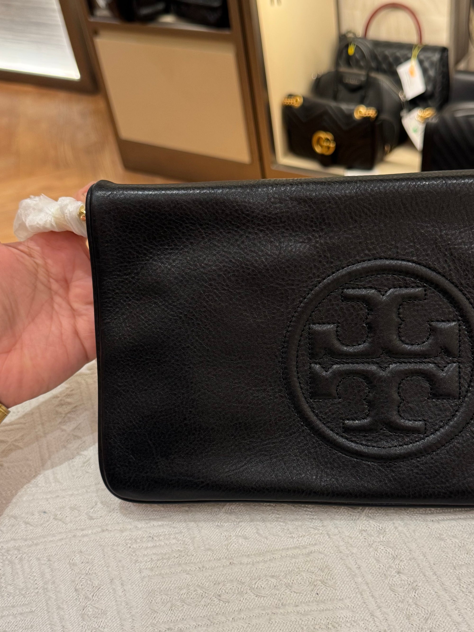 Tory Burch Bombe Reva Clutch / Shoulder Black