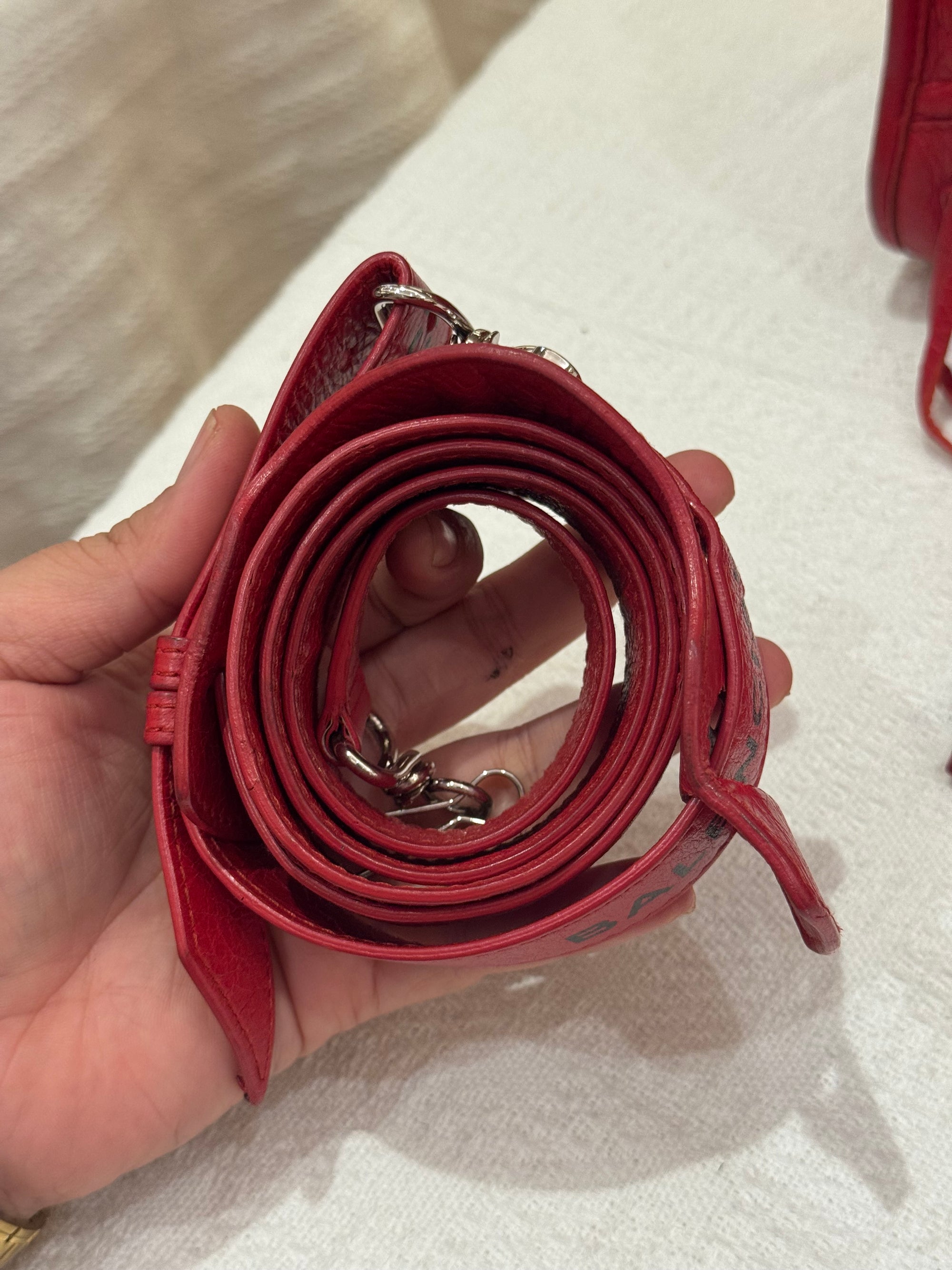 Balenciaga Reguler Red Logo Strap
