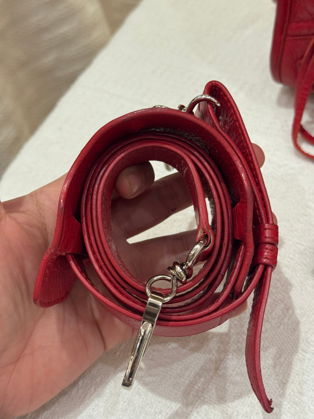 Balenciaga Reguler Red Logo Strap