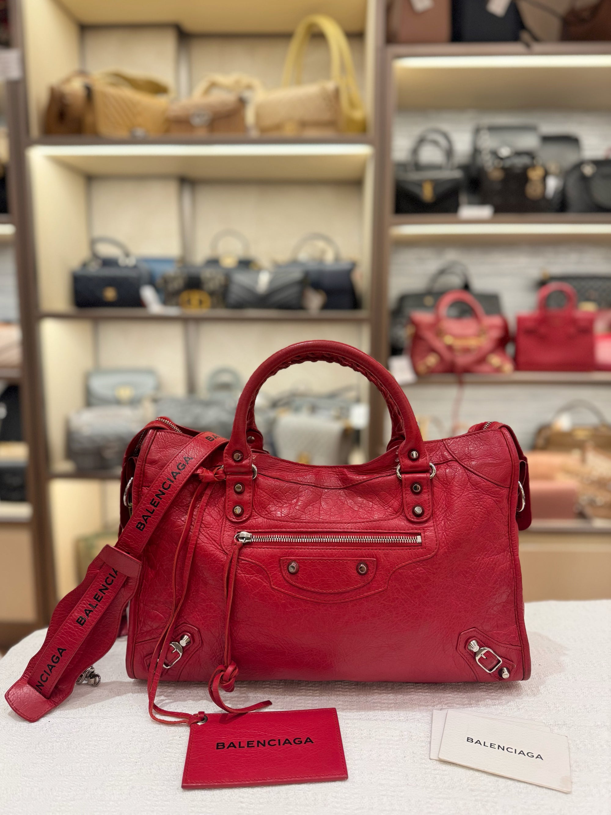 Balenciaga Reguler Red Logo Strap