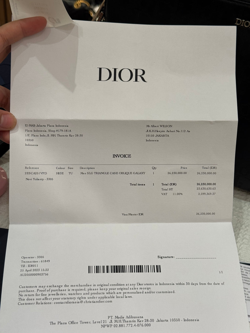 Dior Pouch Oblique Galaxy Black