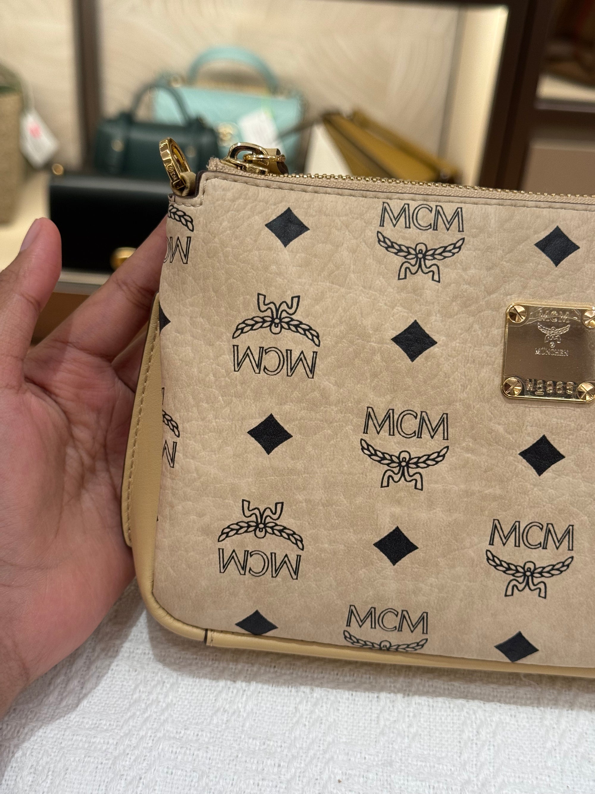 MCM 2way Visetos Beige
