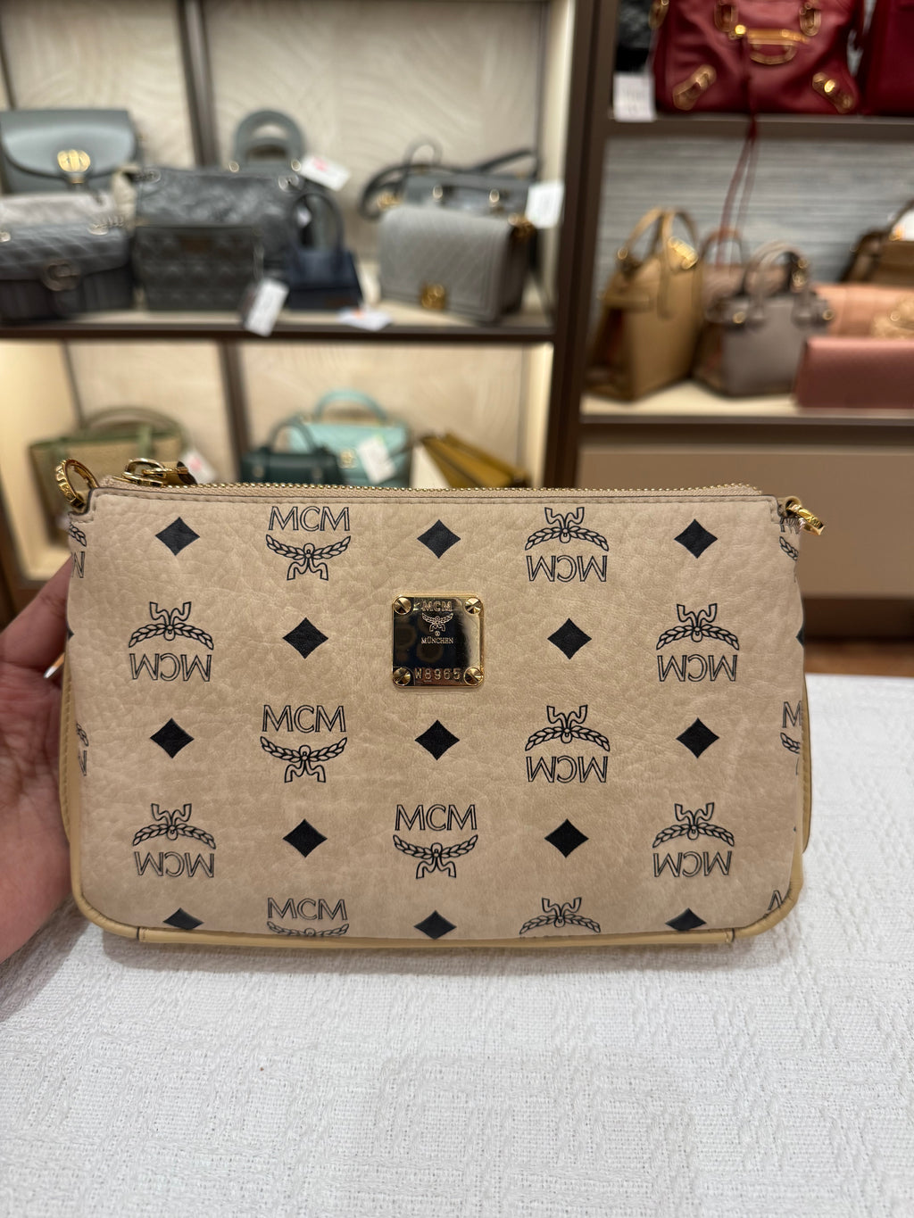 MCM 2way Visetos Beige