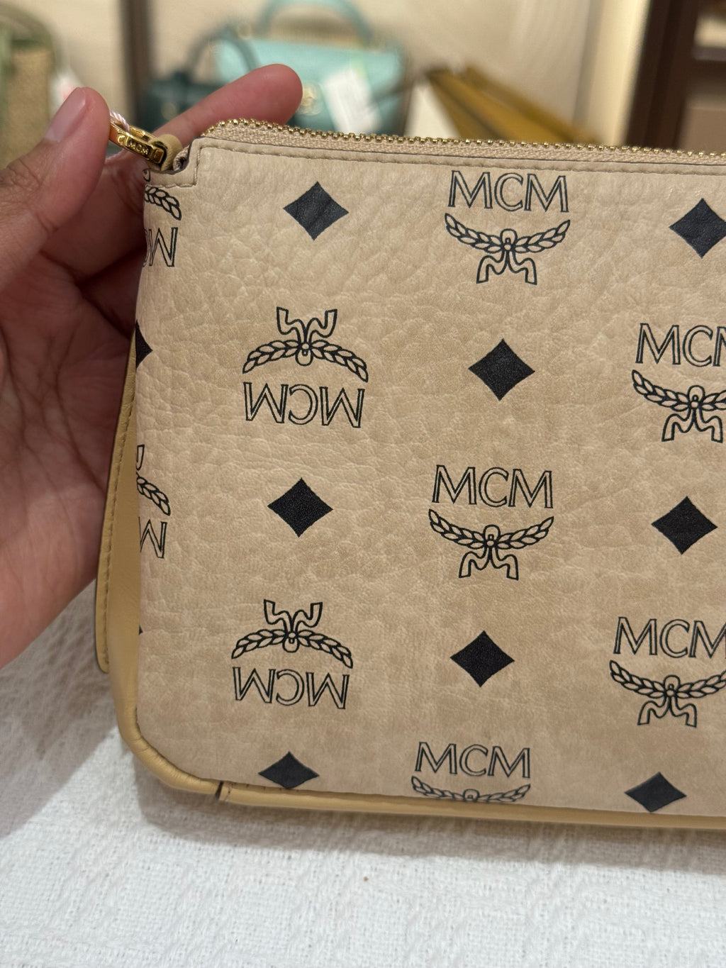 MCM 2way Visetos Beige