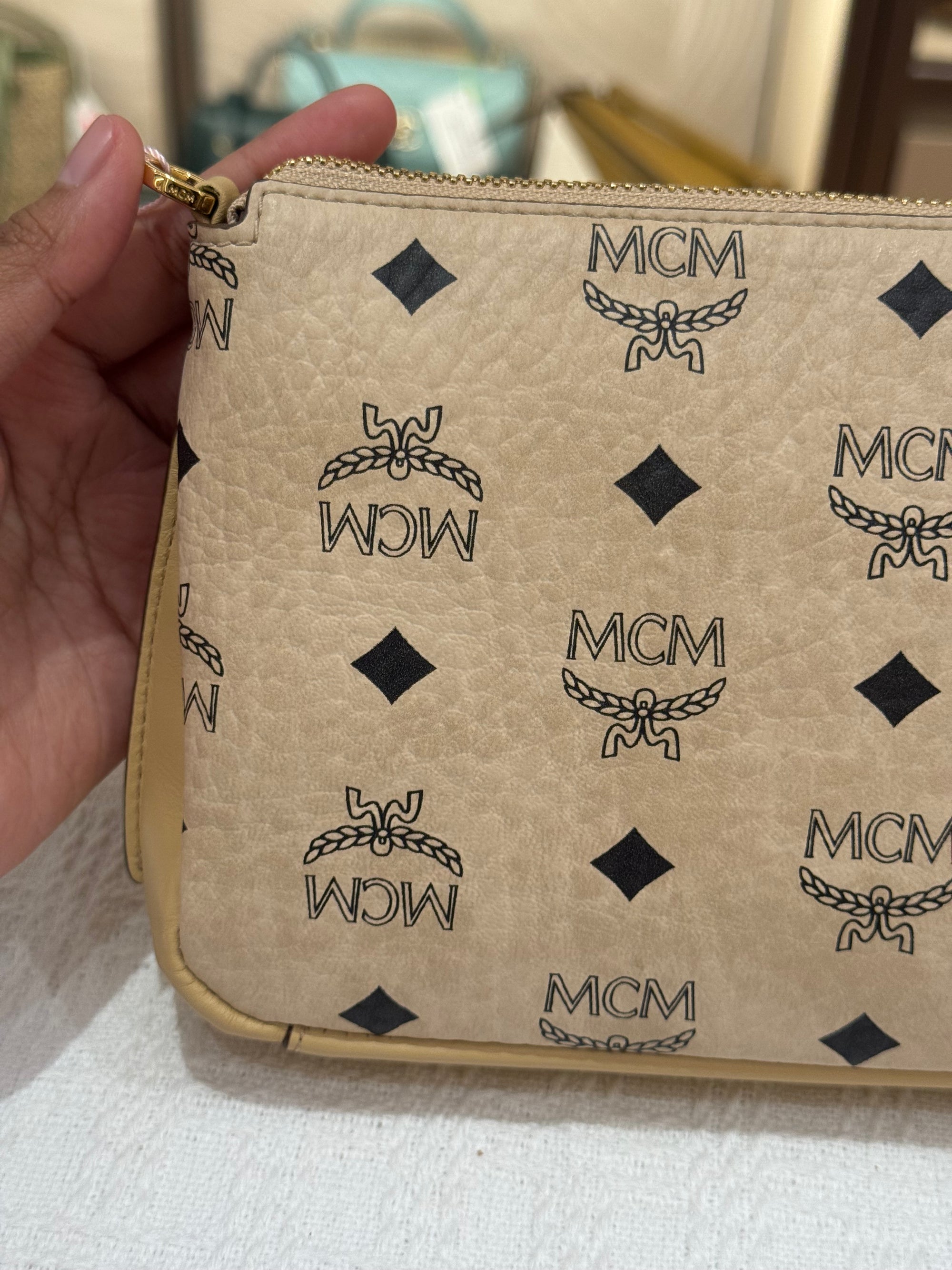 MCM 2way Visetos Beige