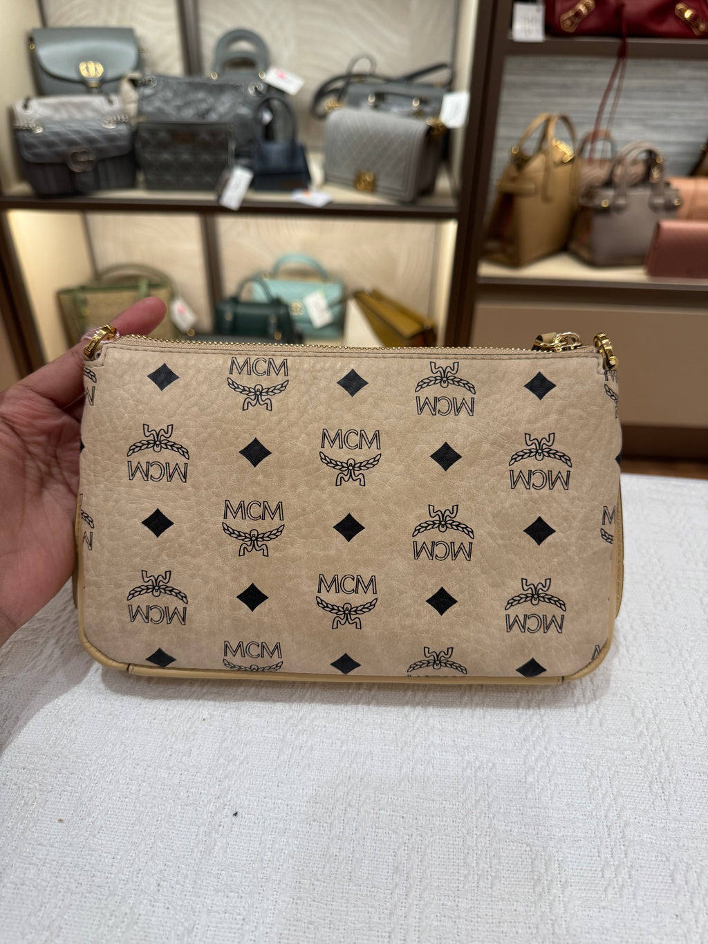 MCM 2way Visetos Beige