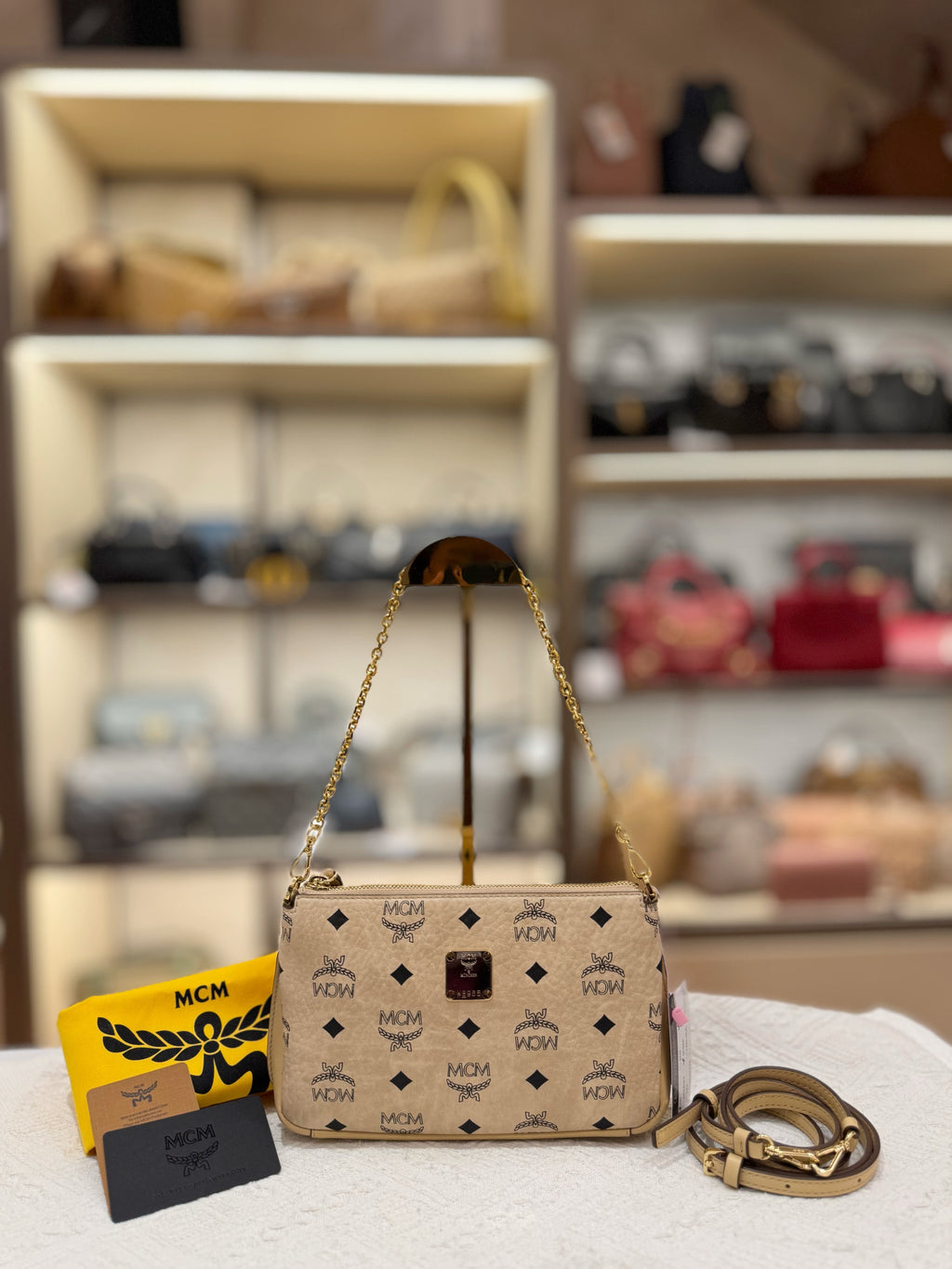 MCM 2way Visetos Beige